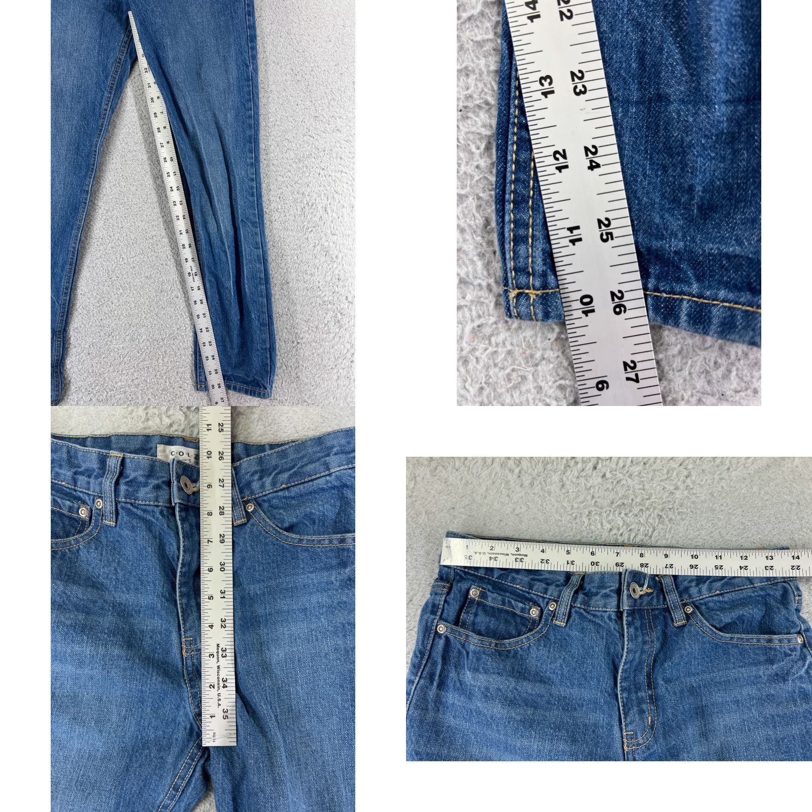 Vintage Colza Pants Womens Small 100% Cotton Mid Rise Medium Wash Zip Fly 26x26 Size 28" / US 6 / IT 42 - 8 Thumbnail