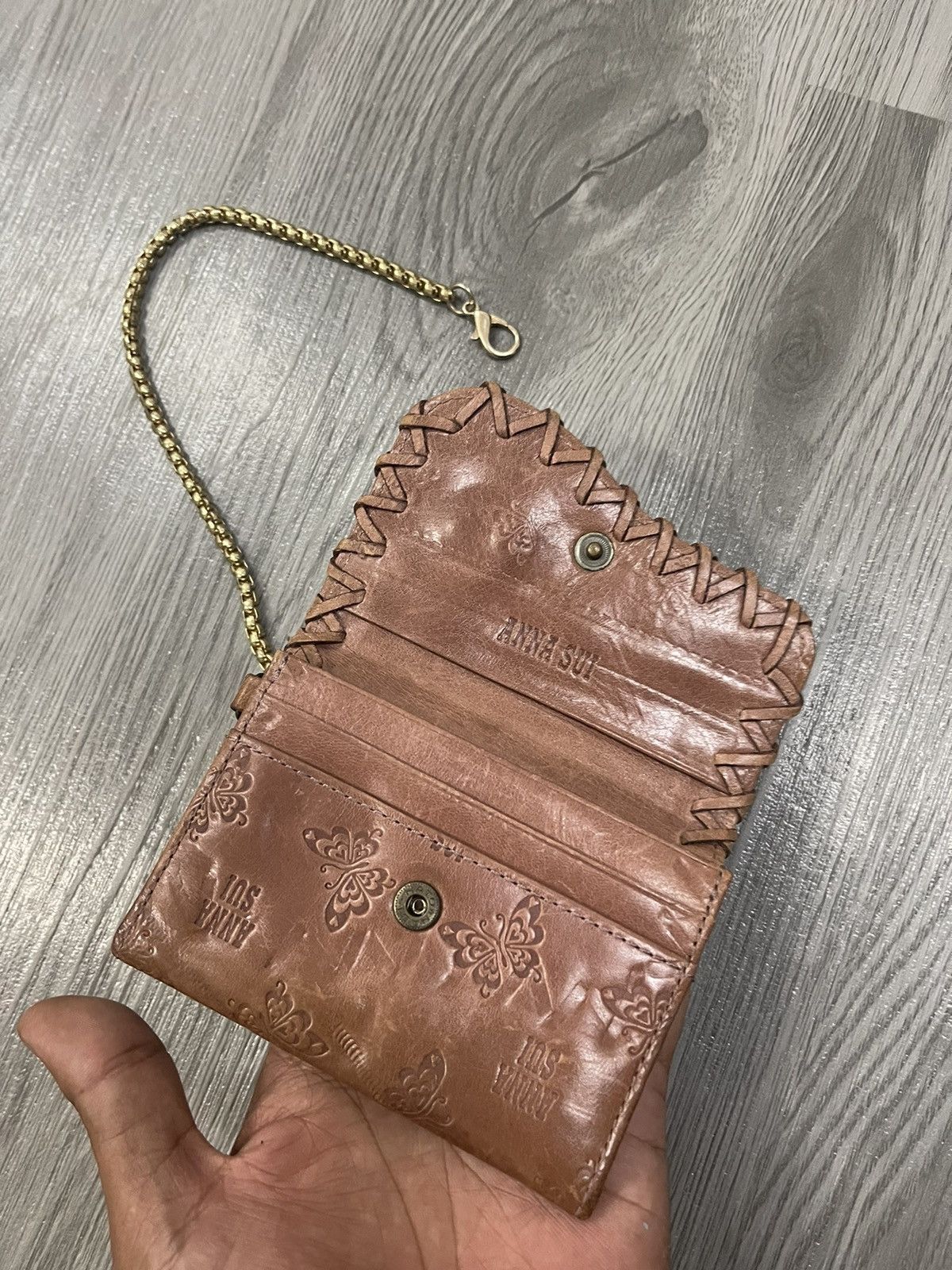 Anna Sui × Genuine Leather × Vintage Leather Anna Sui Multi Slot Card Holder mini bag Size ONE SIZE - 3 Thumbnail