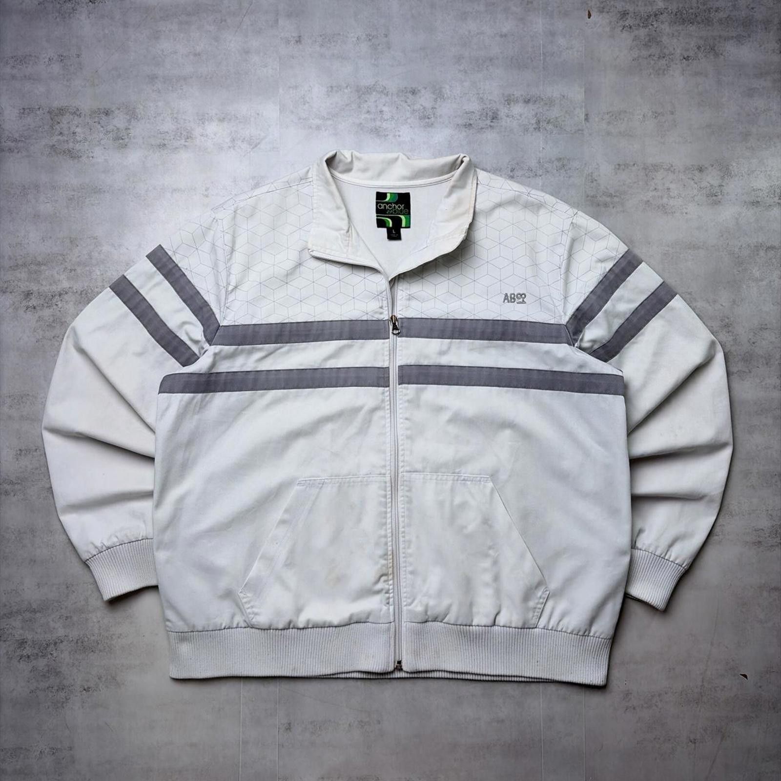 Anchor Blue Y2K Anchor Blue Grunge Surf Distressed Striped Bomber Jacket Size US L / EU 52-54 / 3 - 1 Thumbnail