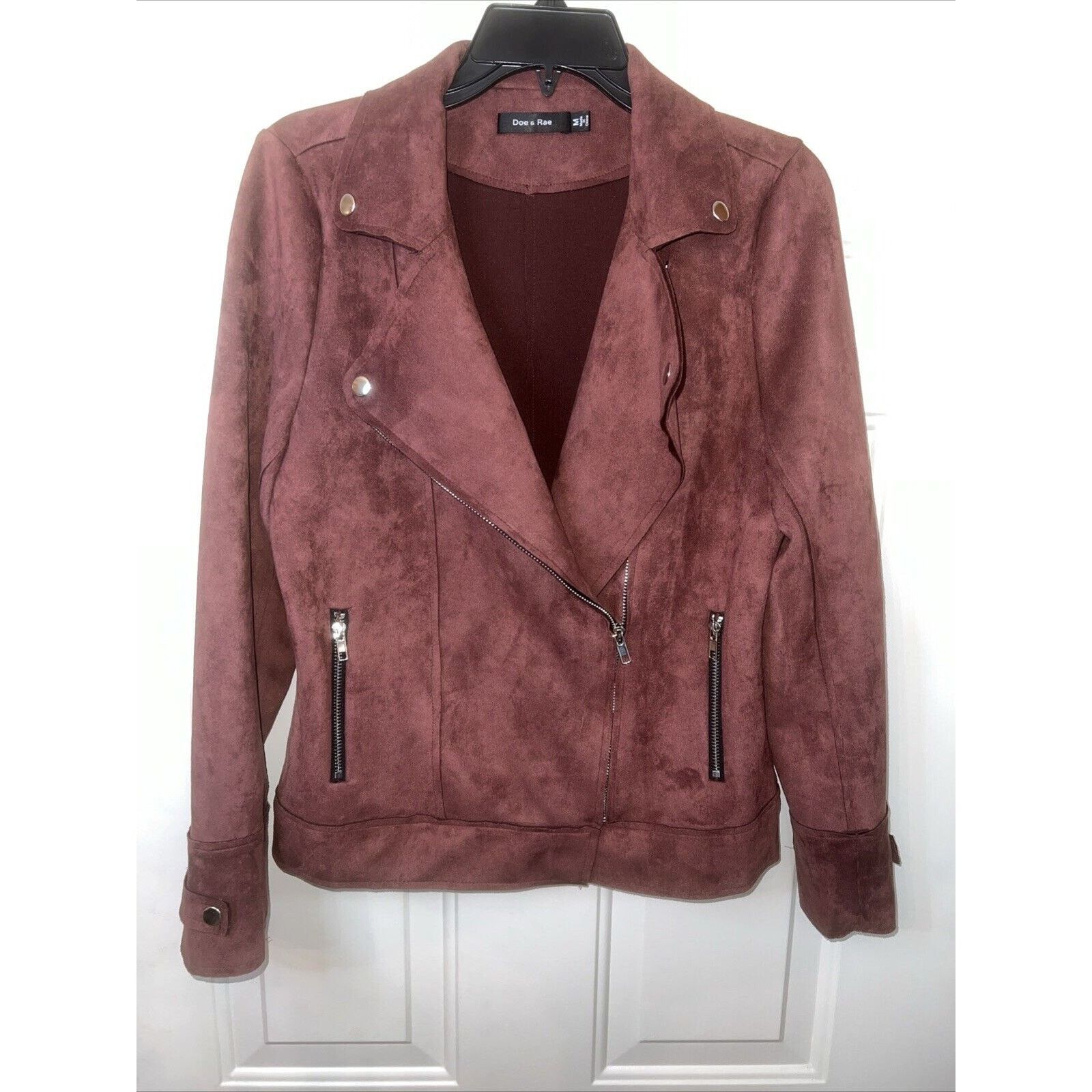 DOEN Doe & Rae Women's Jacket Zip Up Medium Asymmetrical Suede Size M / US 6-8 / IT 42-44 - 1 Thumbnail