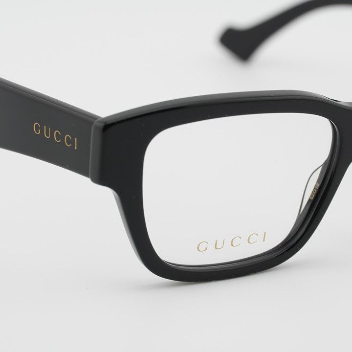 Gucci Gucci GG1428O 001 Square Eyeglasses - Shiny Black 52mm Size ONE SIZE - 6 Thumbnail