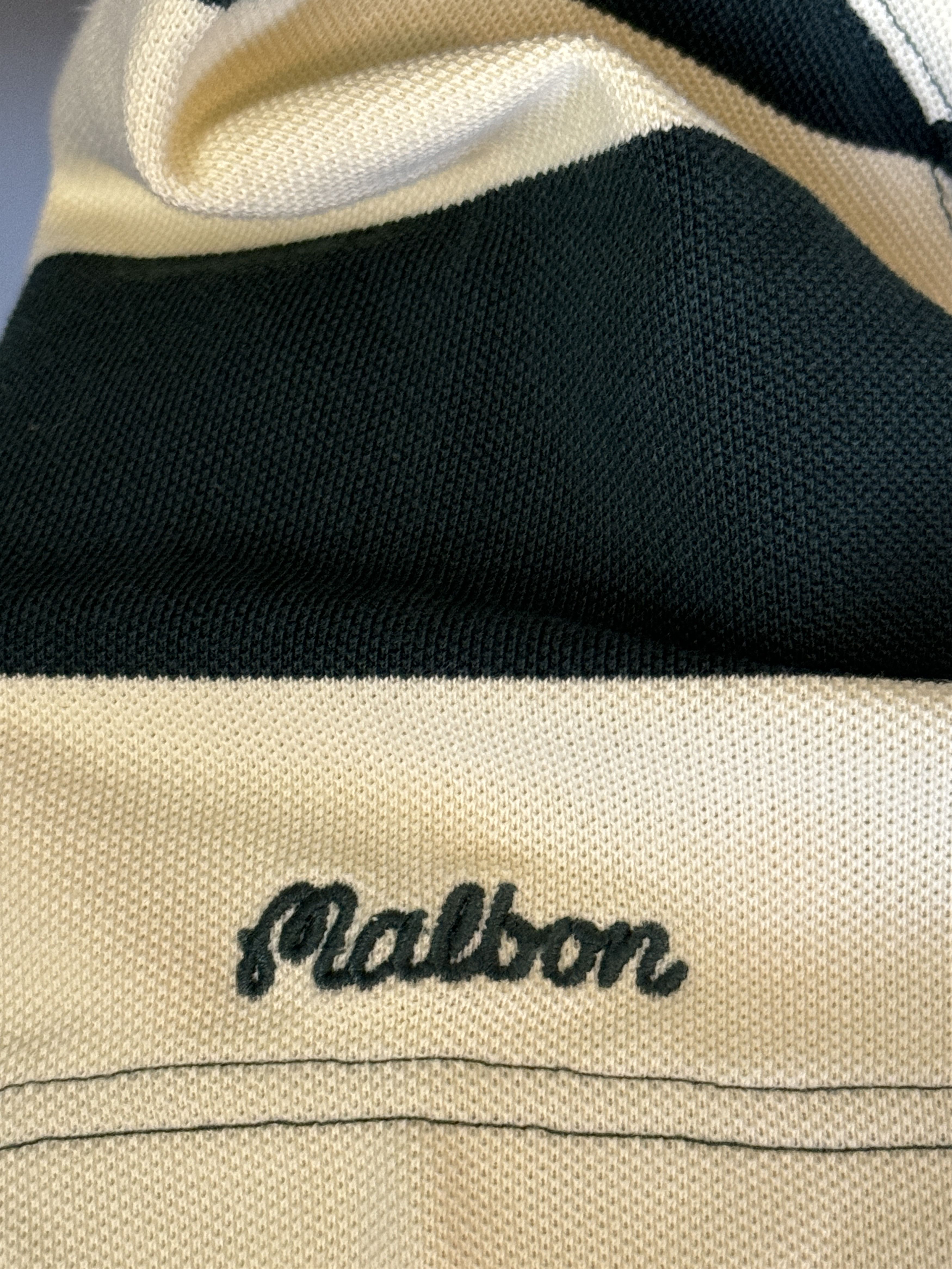 Malbon■(M)Striped Polo T-shirt■送料込 MALBON X ARSHAM IN KOHLER PERFORMANCE ZIP POLO - KOHLER