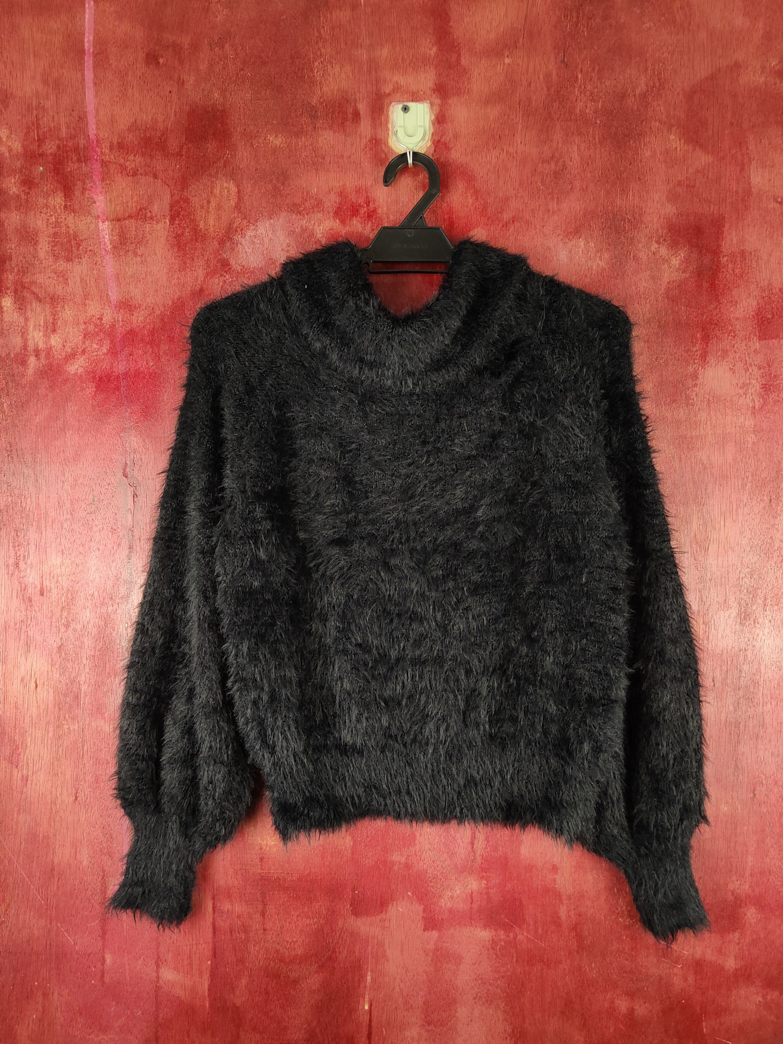 Aran Isles Knitwear Browny Black Shag Shaggy Fur Mohair Knitwear #S1972 Size S / US 4 / IT 40 - 7 Thumbnail