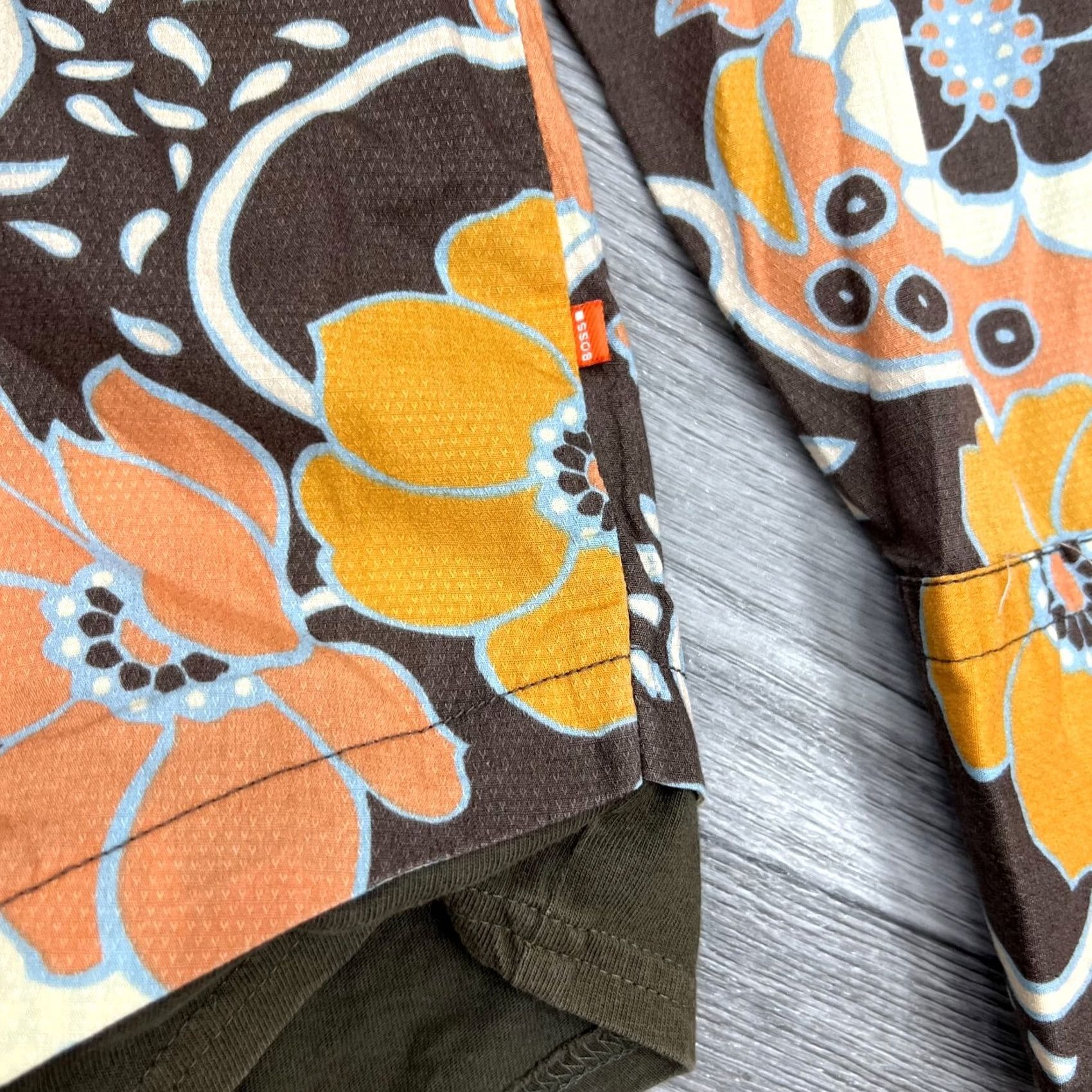 Hugo Boss VINTAGE HUGO BOSS Shirt Mens 2XL Orange Floral Print Retro Long Sleeve Size Size US XXL / EU 58 / 5 - 2 Thumbnail