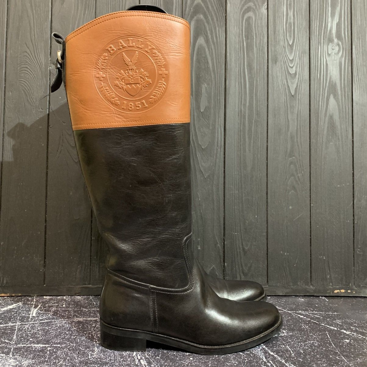 Bally BALLY Black & Brown Leather Boots Mid Size 37 Size US 7 / IT 37 - 1 Thumbnail