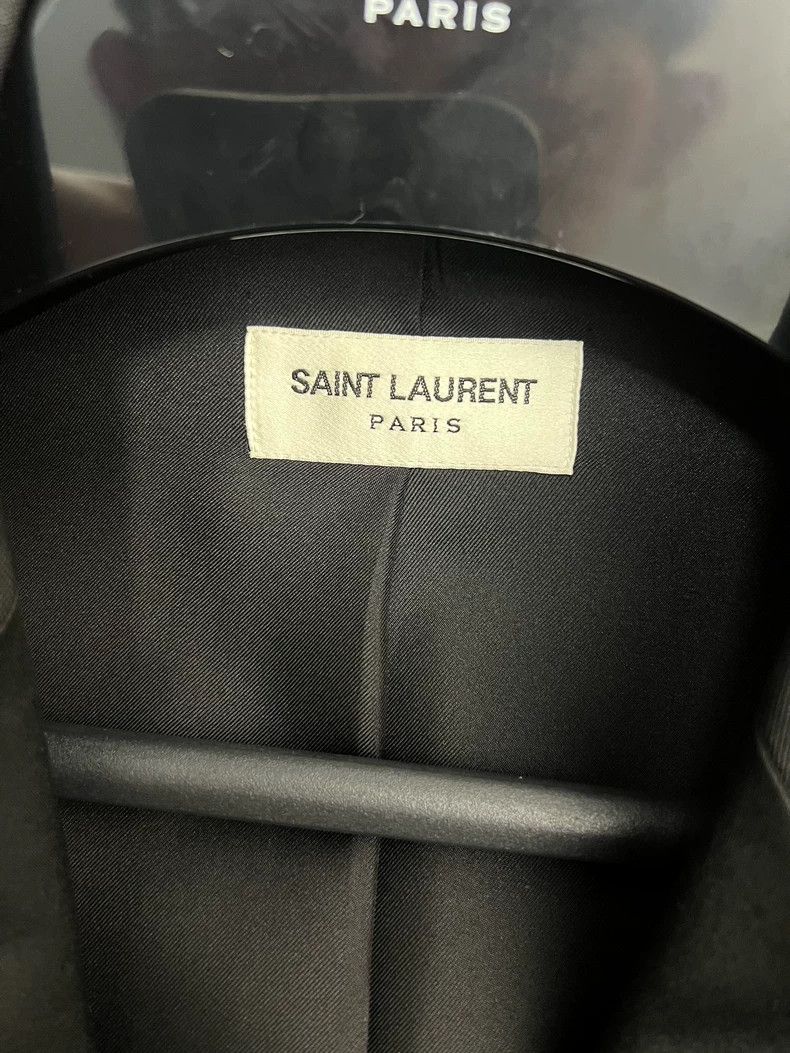 Saint Laurent Paris Saint Laurent Paris Fall/Winter 20 Satin Sword Collar Blac Size 48R - 3 Thumbnail
