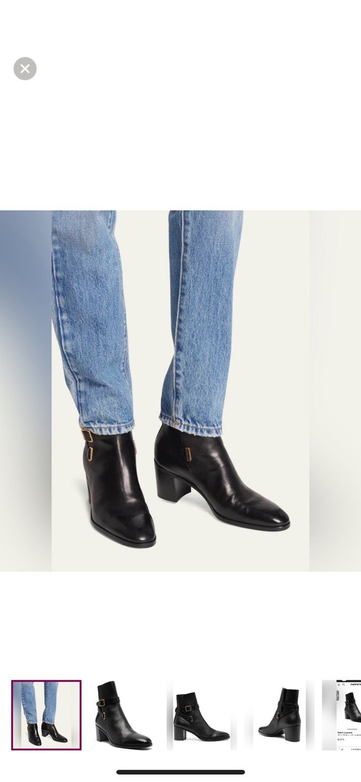 Saint Laurent Paris Saint Laurent Dorian 70mm Calfskin Buckle Ankle Booties Size US 11 / IT 41 - 1 Thumbnail