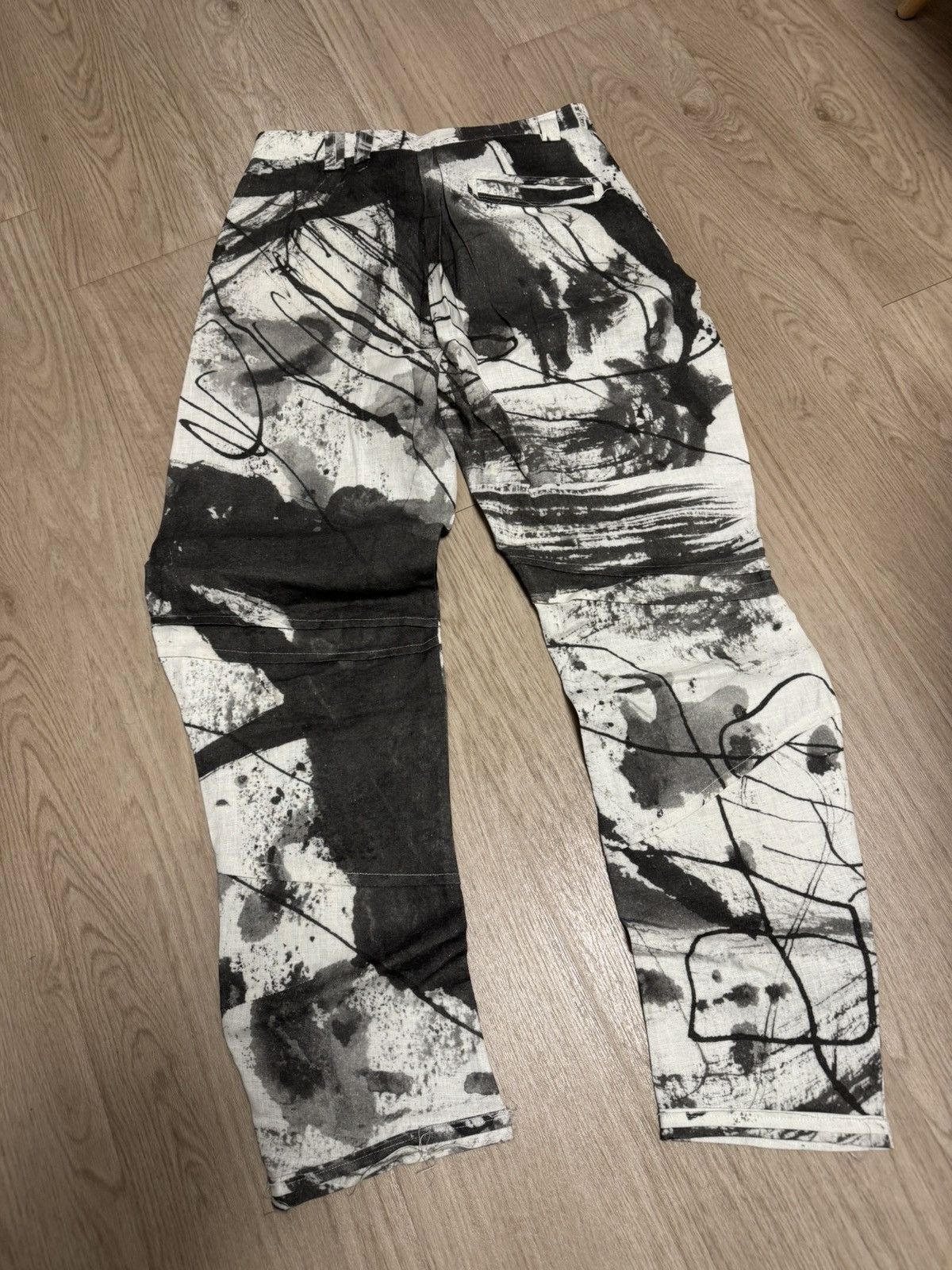 Other Handmade Abstract Print Linen Trousers – Size M Size US 32 / EU 48 - 8 Thumbnail