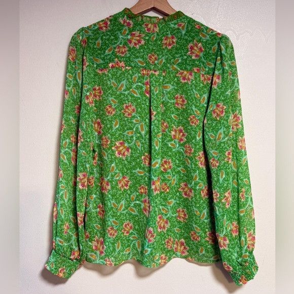 Joie Joie Green Floral Long Sleeve Blouse Women’s Size M Size M / US 6-8 / IT 42-44 - 8 Thumbnail