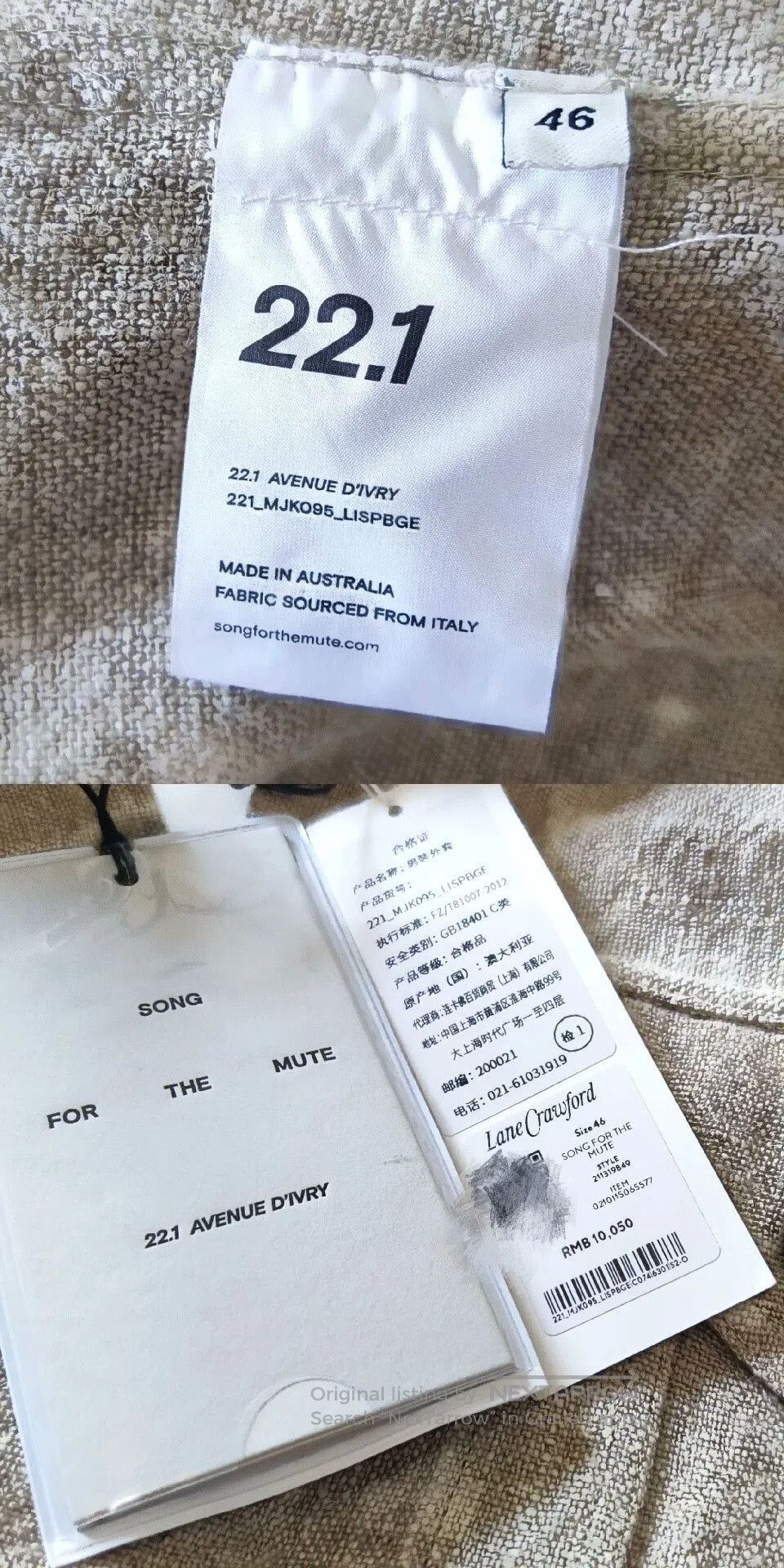 Song For The Mute Artisan Linen Painted Coat for Men. Size US M / EU 48-50 / 2 - 9 Thumbnail