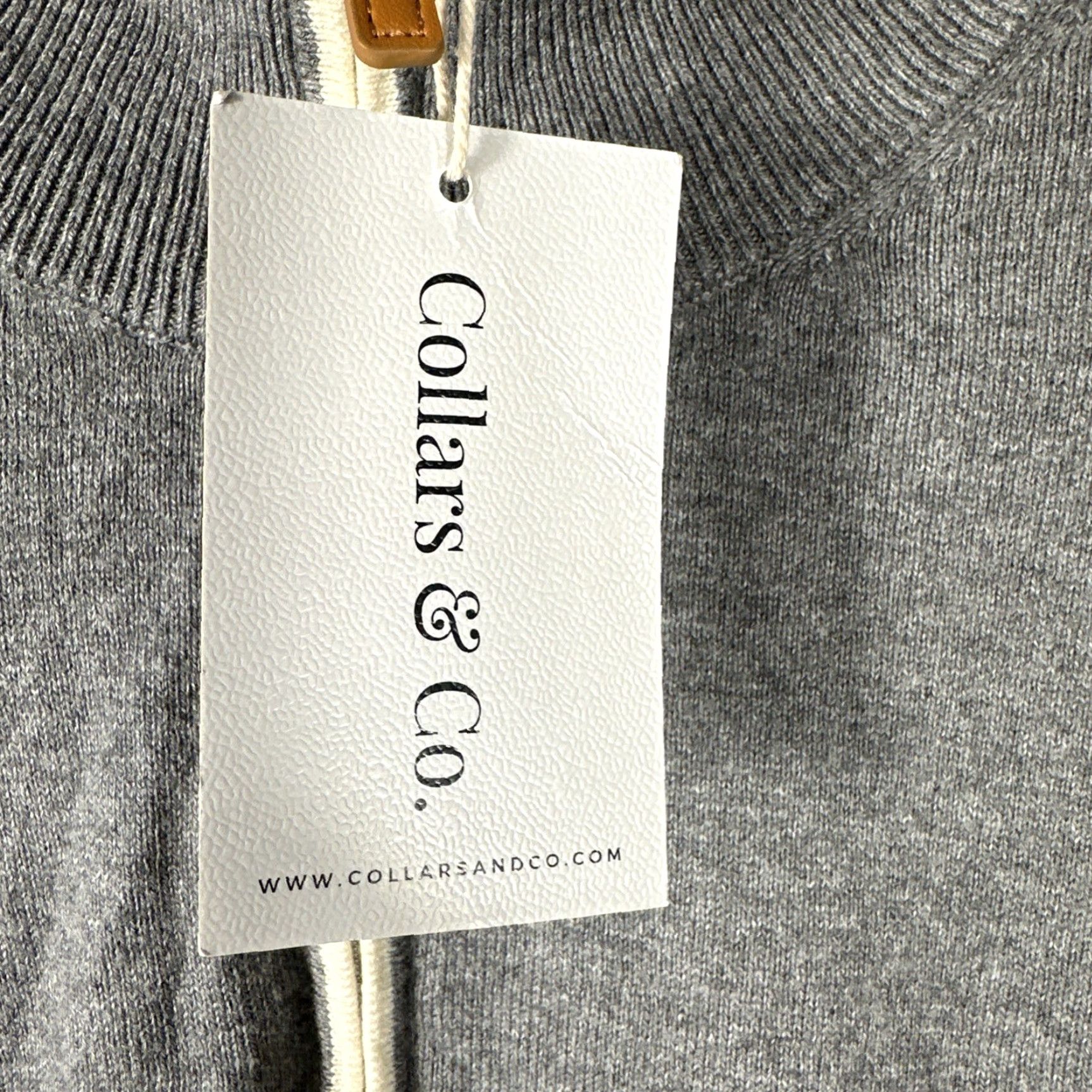 CO Collars & Co Quarter 1/4 Zip Sweater Gray Cashmere Cotton Long Sleeve Golf New Size US XXL / EU 58 / 5 - 3 Thumbnail