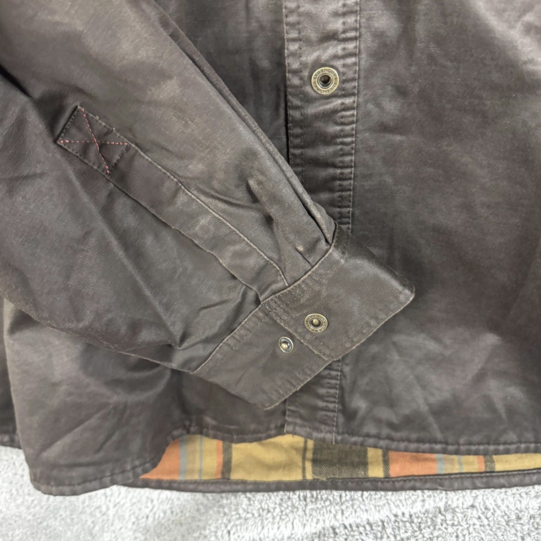 Vintage Legendary Whitetails Journeyman Shirt Jacket 6723 Mens 3XL Waxed Canvas Shacket Brown with Plaid Lined Pockets Waxed Shirt Jacket Size US XXL / EU 58 / 5 - 2 Thumbnail