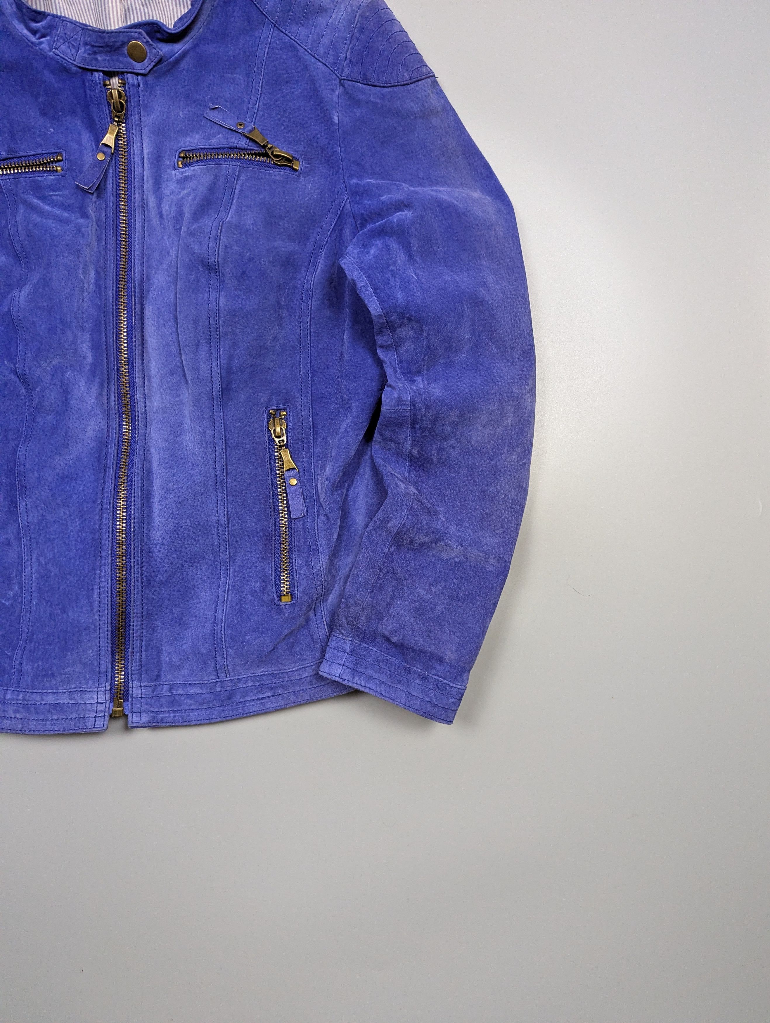 Vintage Vintage Women’s Purple Real Leather Biker Jacket Size M / US 6-8 / IT 42-44 - 3 Thumbnail