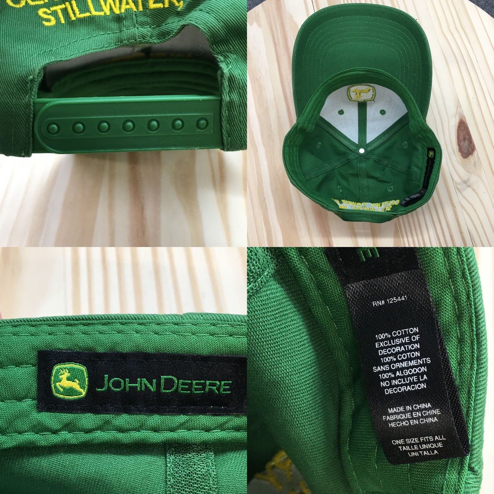 John Deere John Deere Hat Baseball OS Green Embroidered Logo Curved Brim Adjustable Mens Size ONE SIZE - 8 Thumbnail