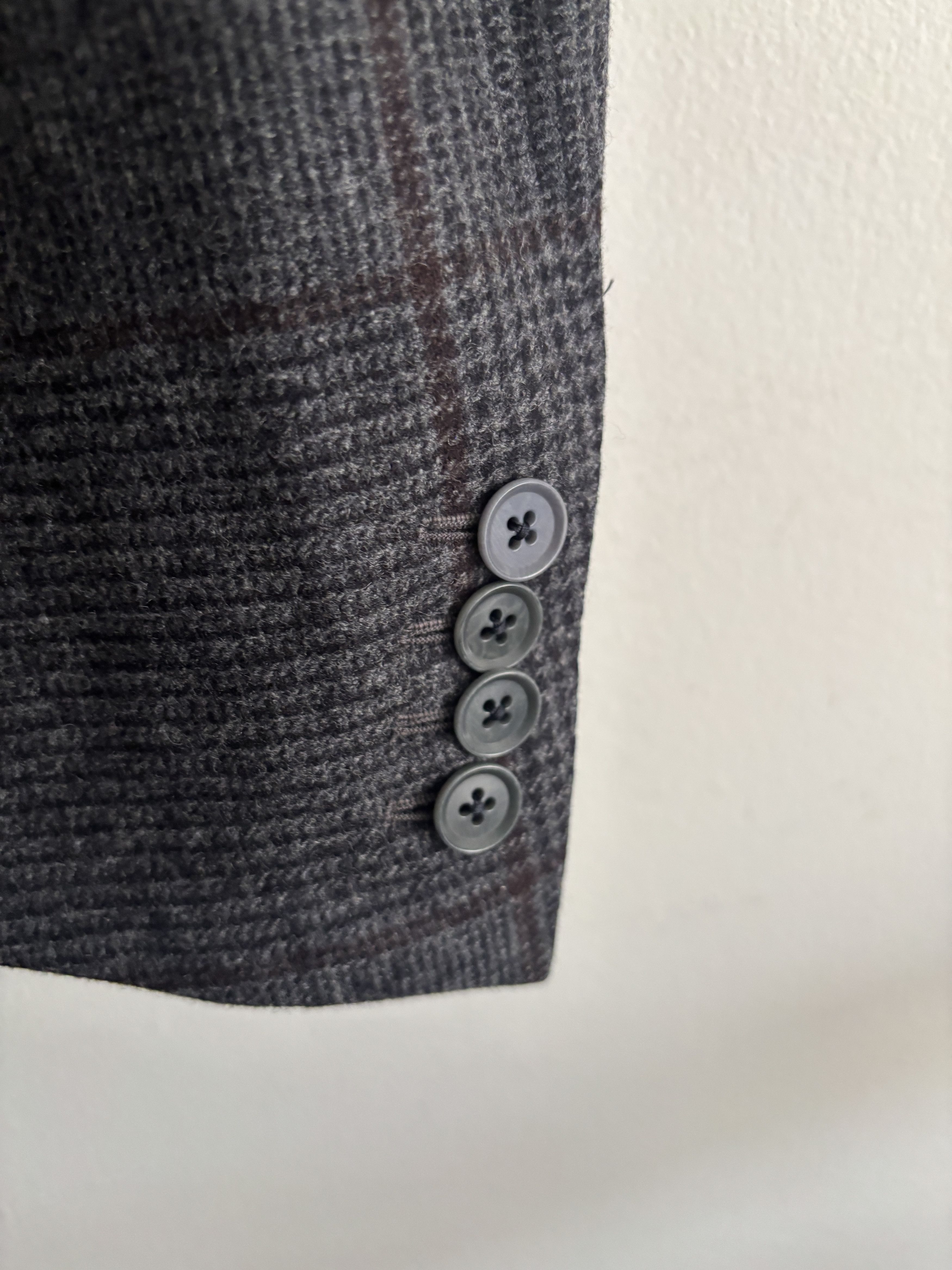 Eidos Napoli $1800 3 roll 2 Unlined Prince of Wales Check Sport Coat Size 42R - 14 Thumbnail