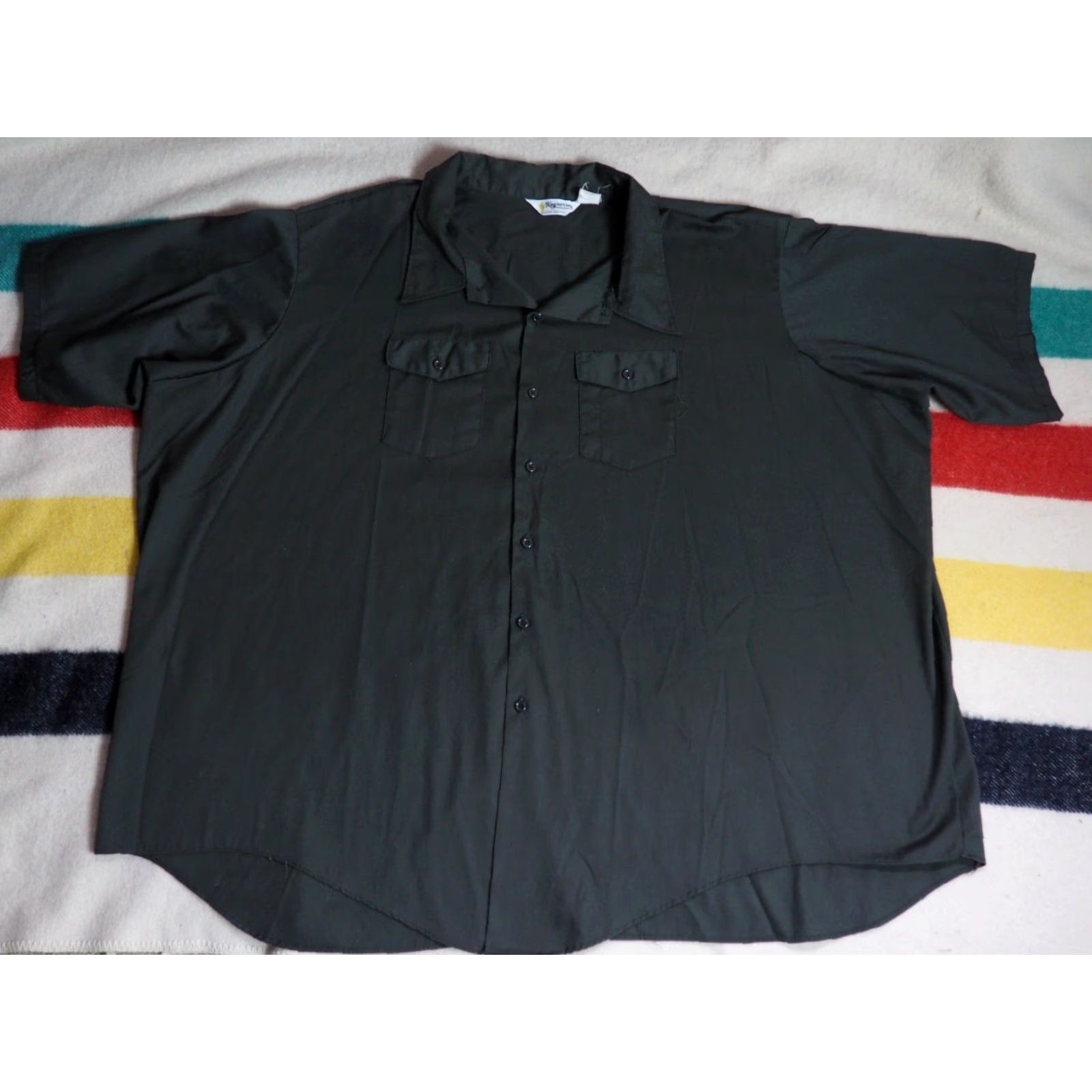 Imperial VTG 70s Key Imperial Forest Green Button-Front Shirt Mens 6XL Short Sleeve Rockabilly Casual Vintage 1970s Decade Regular Size 6XL Size US XXL / EU 58 / 5 - 2 Thumbnail