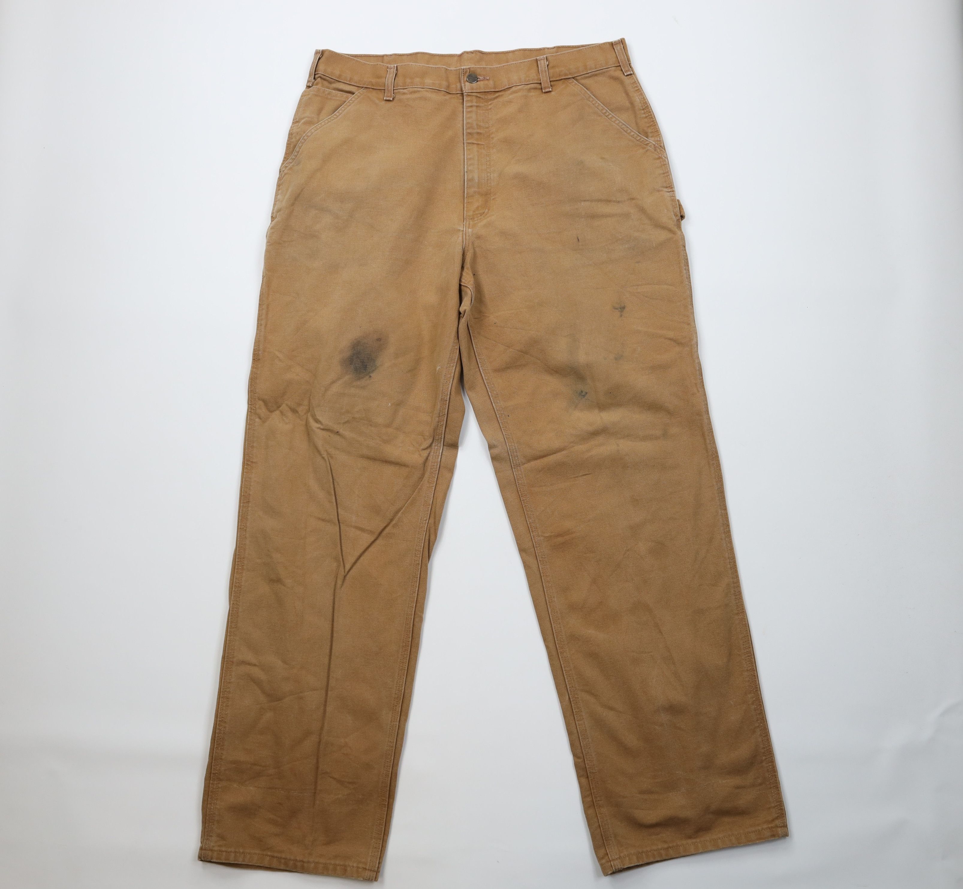 Carhartt Vintage Y2K Carhartt Wide Leg Dungaree Pants Duck Brown Size US 38 / EU 54 - 1 Thumbnail