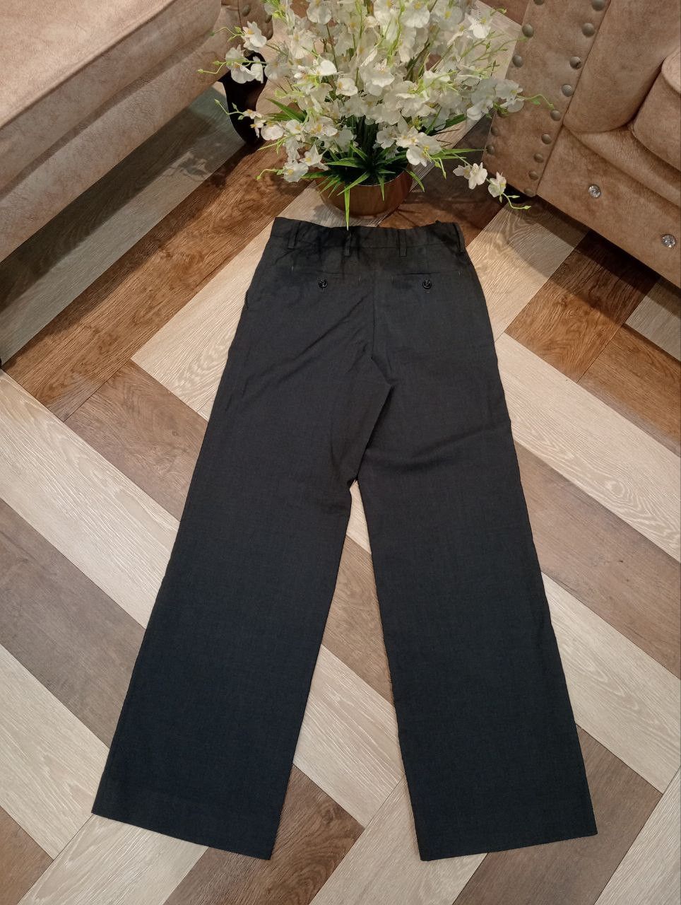 Prada PRADA MILANO WIDE LEG PANTS - SIZE 36 DARK GREY Size 25" / US 0 / IT 36 - 14 Thumbnail