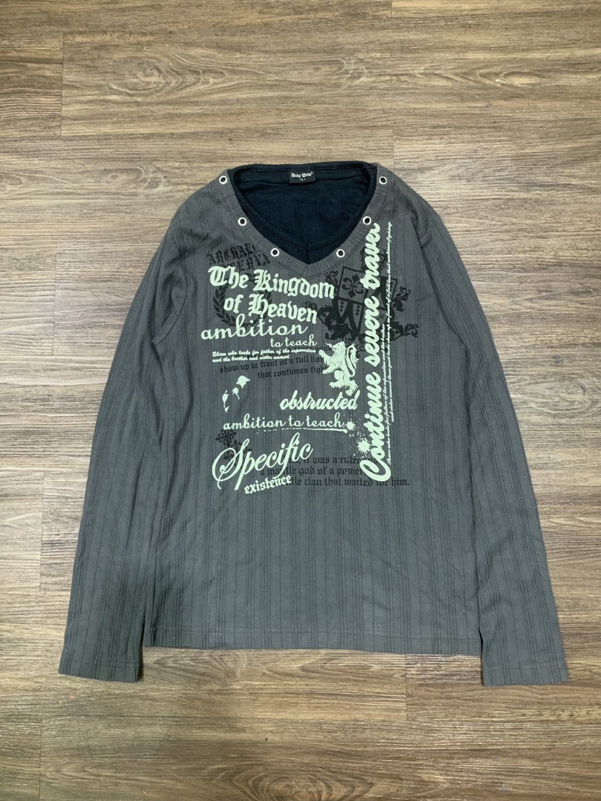 Japanese Brand Japanese Body Wave DOUBLE LAYER LONG SLEEVE TEE LGB STYLE Size US L / EU 52-54 / 3 - 1 Thumbnail
