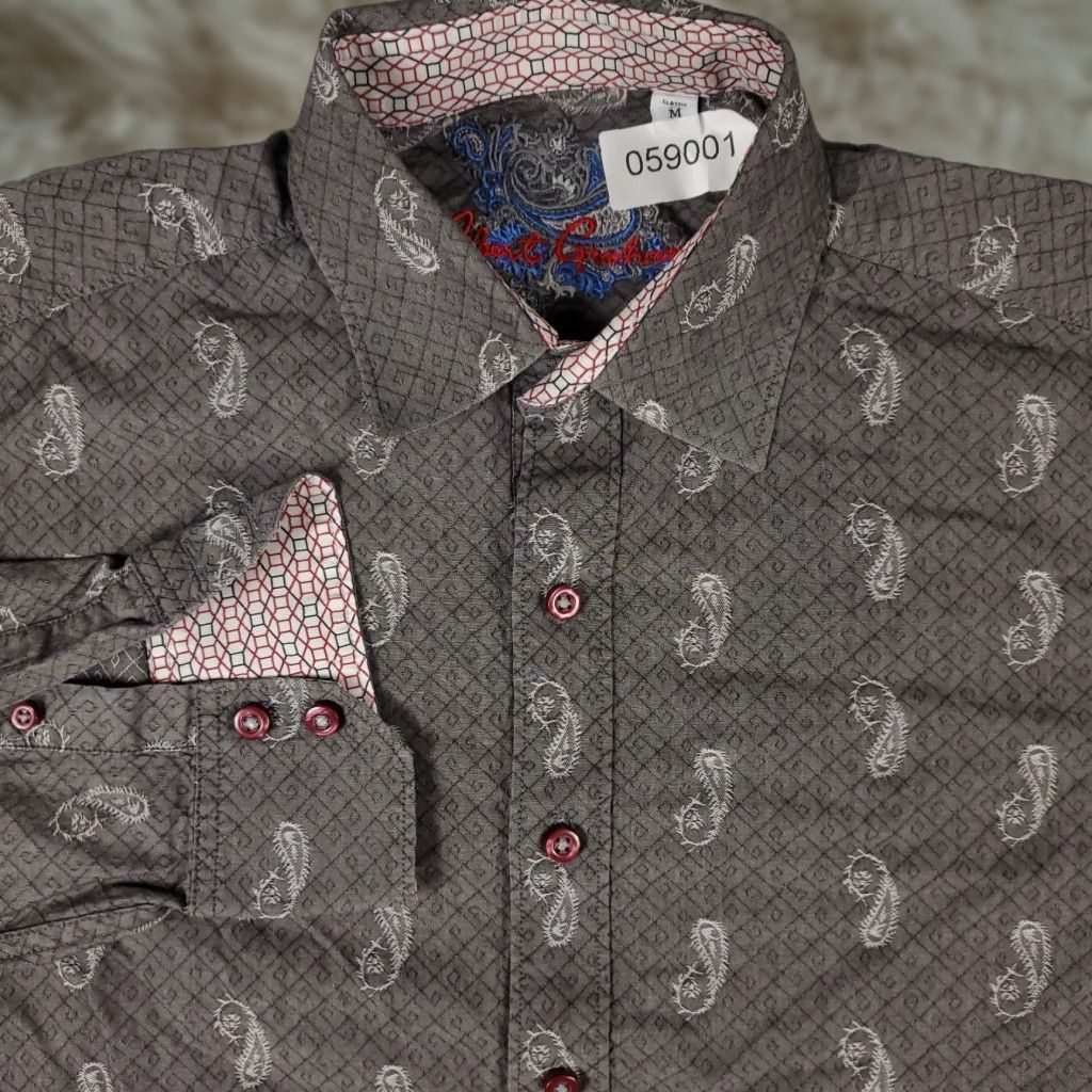 Robert Graham VINTAGE Robert Graham Shirt Men Medium Long Sleeve Button-Up Cotton Paisley Fall Winter Modern Size US M / EU 48-50 / 2 - 1 Thumbnail