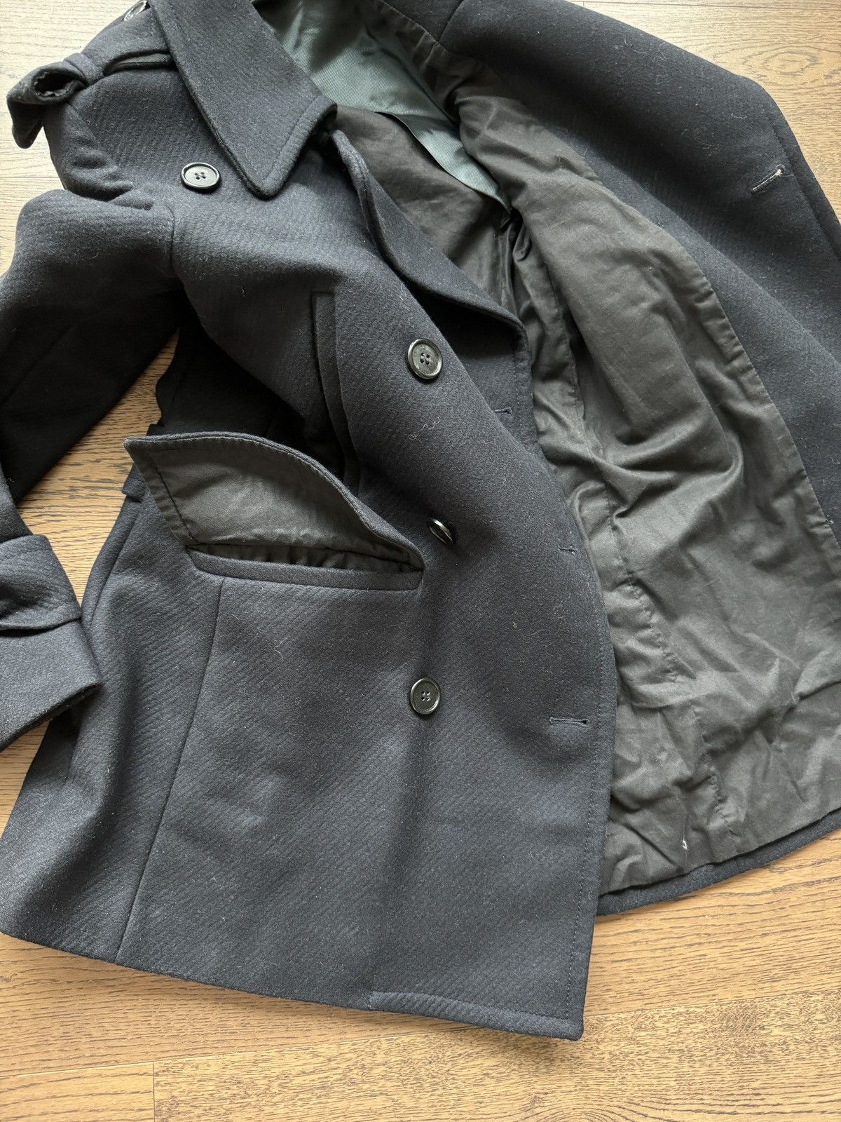 Maison Margiela Early Martin Margiela Artisanal Wool Cashmere Peacoat Jacket Size XS / US 0-2 / IT 36-38 - 15 Thumbnail