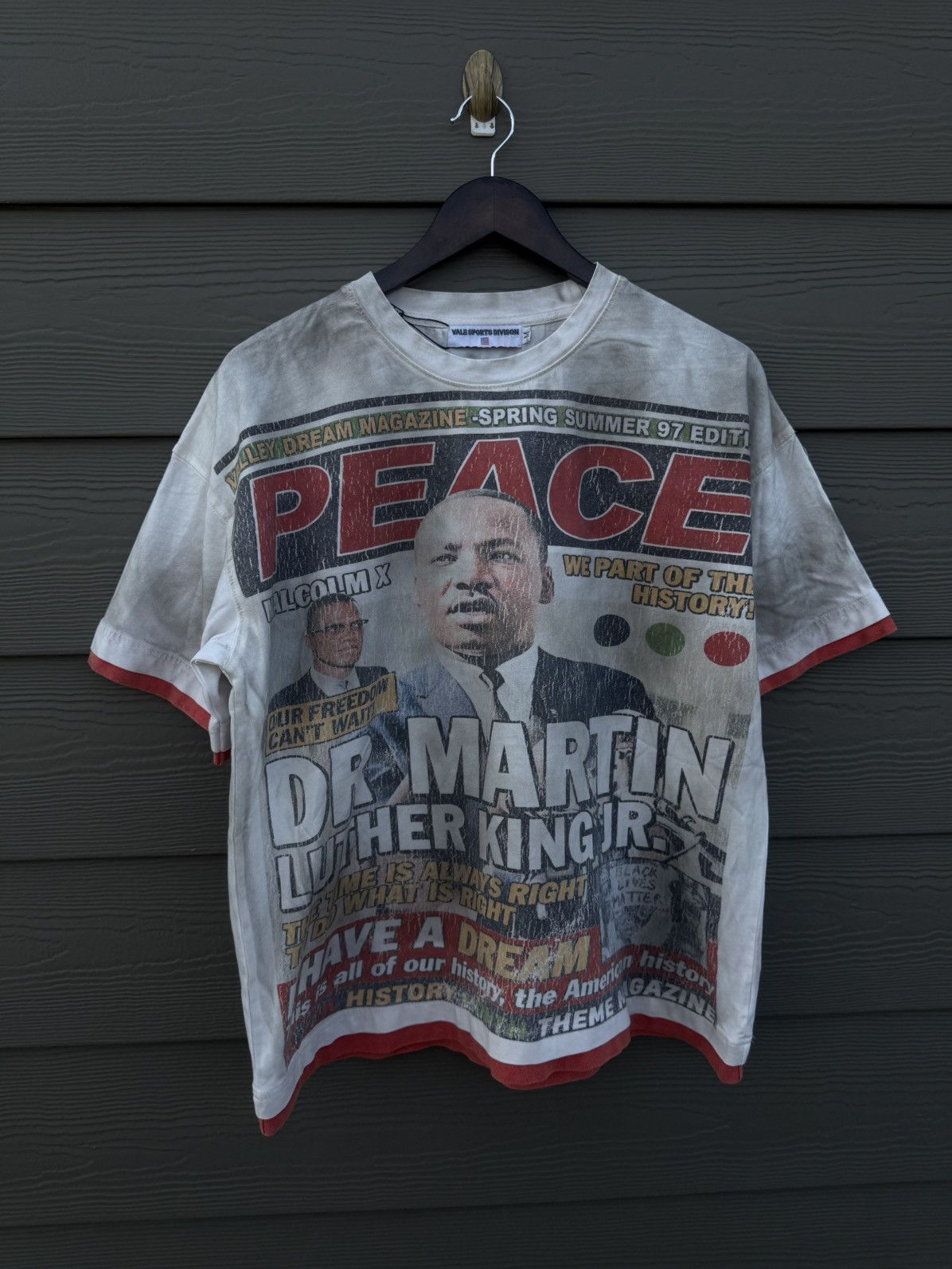 Vale Vale Valley Peace Tee Shirt Red White Size L (NEW) Size US L / EU 52-54 / 3 - 1 Thumbnail