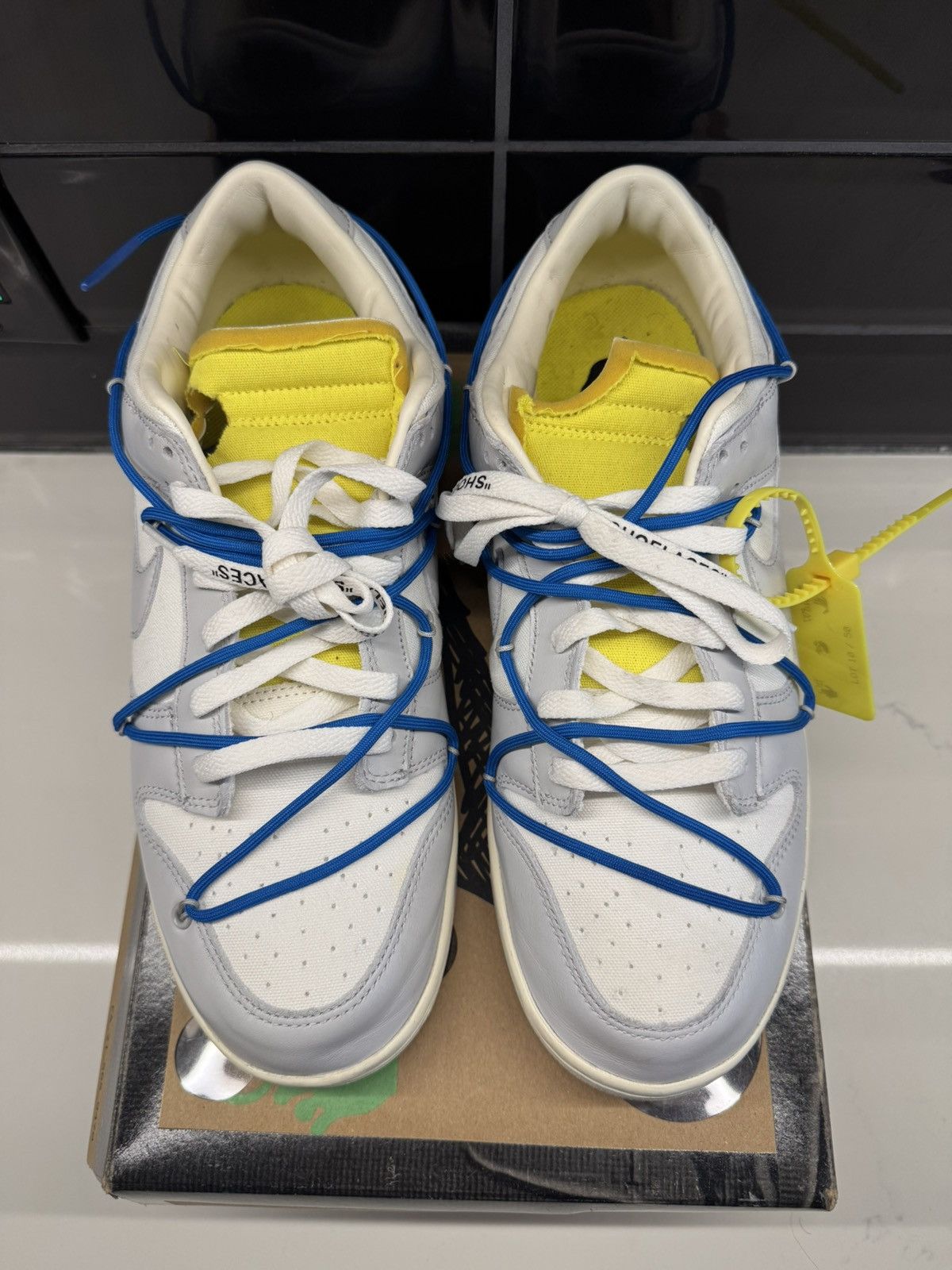 Nike × Off-White Nike x Off-White Dunk Low “Lot 10 of 50” / Blue Lace / US 13 Size US 13 / EU 46 - 2 Thumbnail