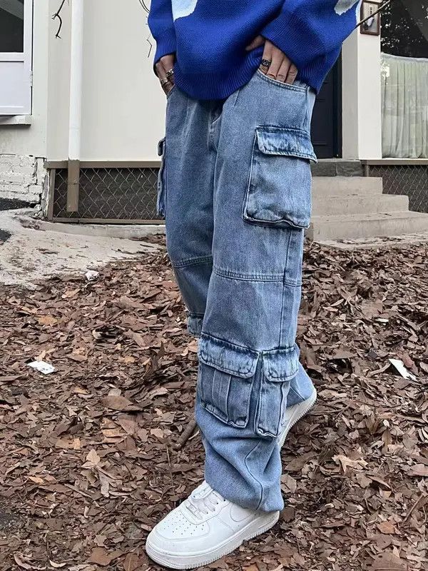 VIBE Street wash multi-pocket straight-leg jeans Size US 34 / EU 50 - 7 Thumbnail