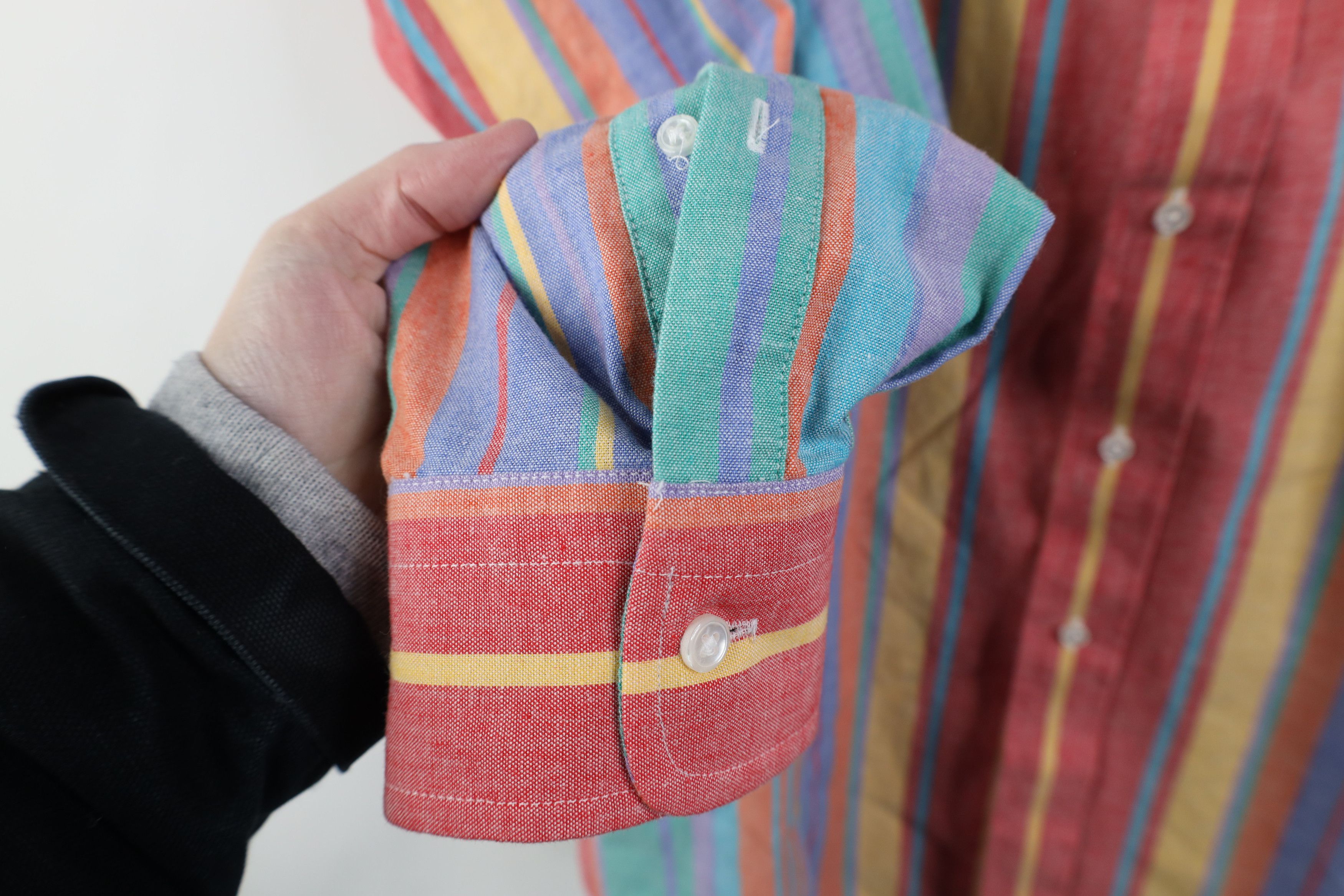 Vintage Vintage 90s Streetwear Striped Oxford Button Down Shirt Size US L / EU 52-54 / 3 - 7 Thumbnail