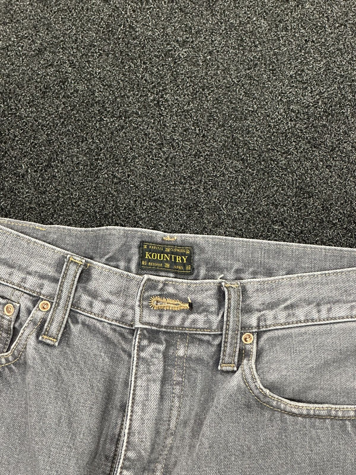 Kapital Kapital Black Denim Short Pants (Bone Embroidery) Size US 36 / EU 52 - 5 Thumbnail