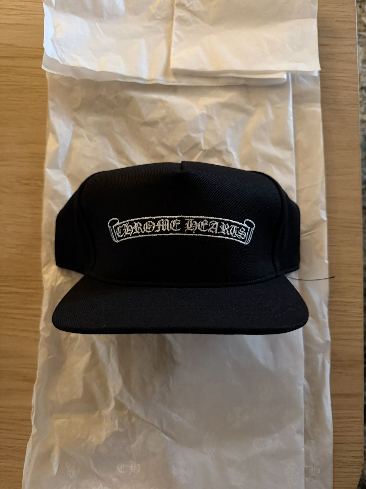 Chrome Hearts Classic Le Fleur Scroll Logo Snapback Hat | Grailed