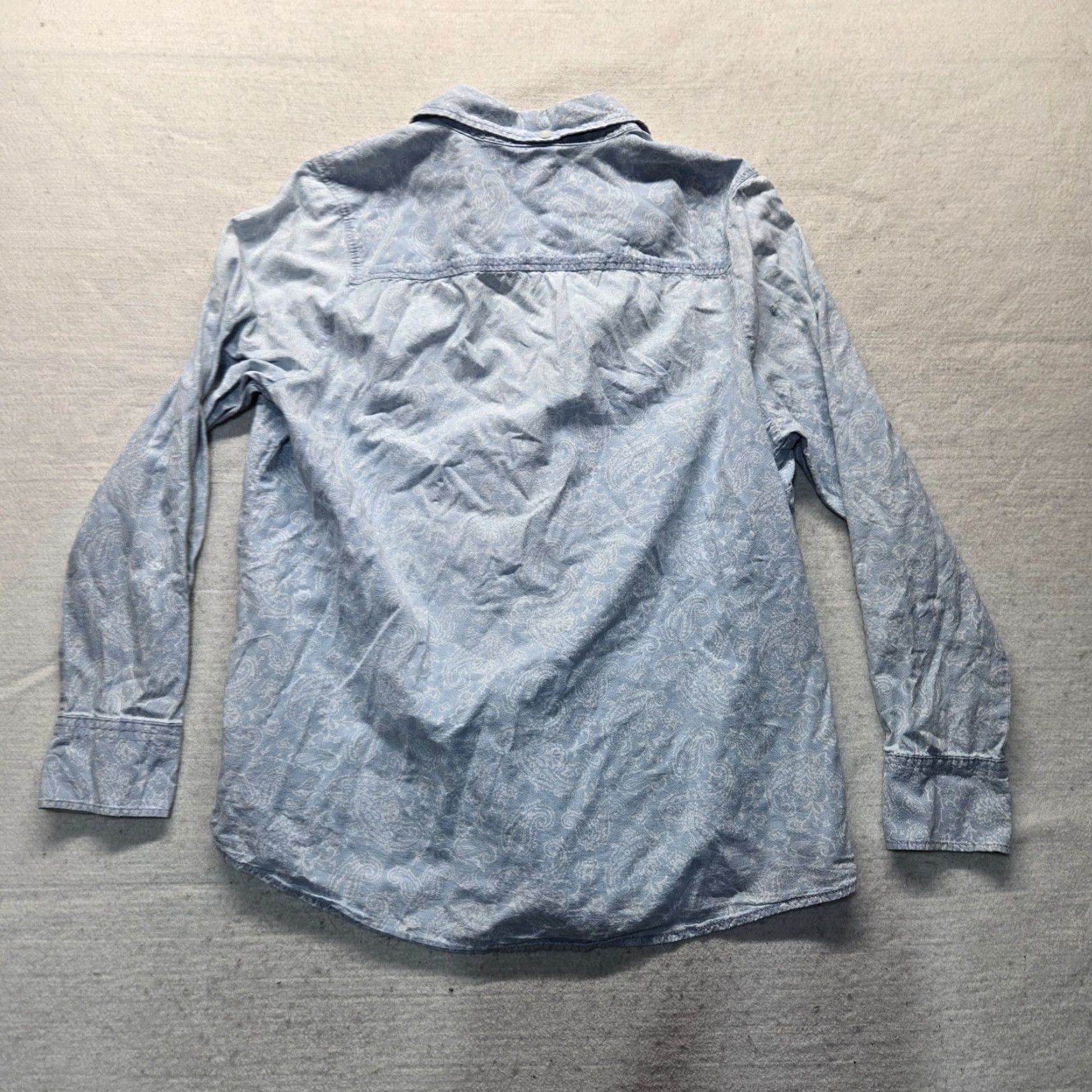 Vintage Kim Rogers Shirt Blue Paisley Button-Up Adult XL Women Size XL / US 12-14 / IT 48-50 - 7 Thumbnail