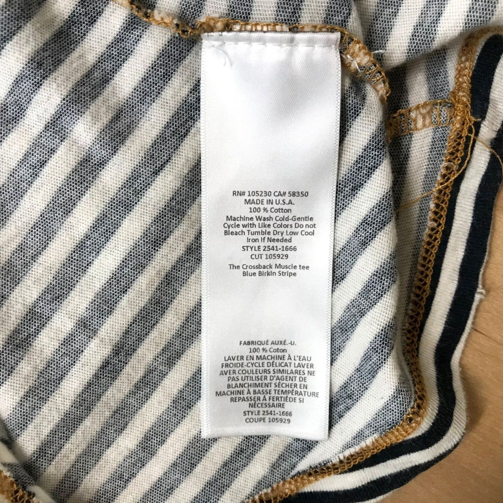 Vintage VINTAGE? - (No, not vintage) The Crossback Muscle Tee Blue Stripe Cotton Size 2 Size XS / US 0-2 / IT 36-38 - 8 Thumbnail