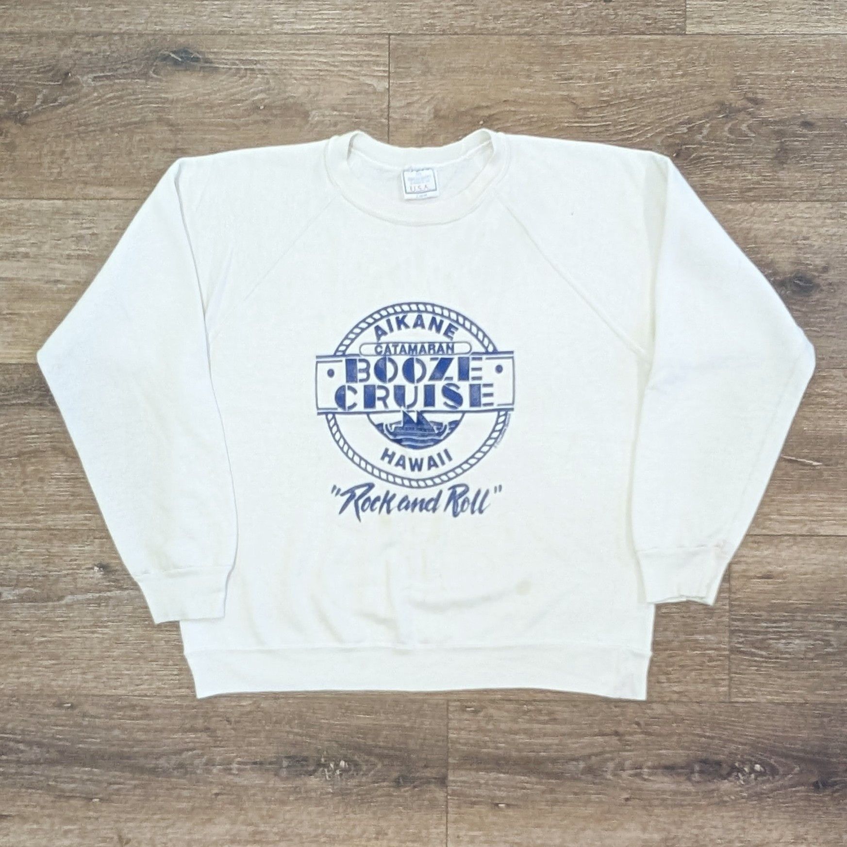 Vintage Vintage Aikane Catamaran Booze Cruise Hawaii raglan sweatshi Size US L / EU 52-54 / 3 - 1 Thumbnail