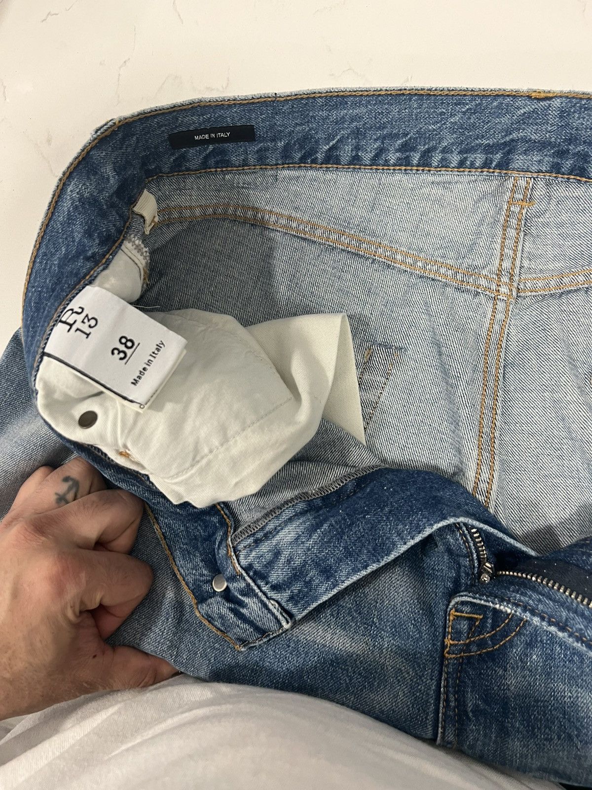 R13 R13 glen denim faded wash Size US 38 / EU 54 - 9 Thumbnail