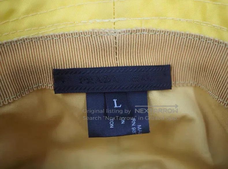 Prada Prada Yellow triangle logo nylon fisherman hat Size ONE SIZE - 5 Thumbnail