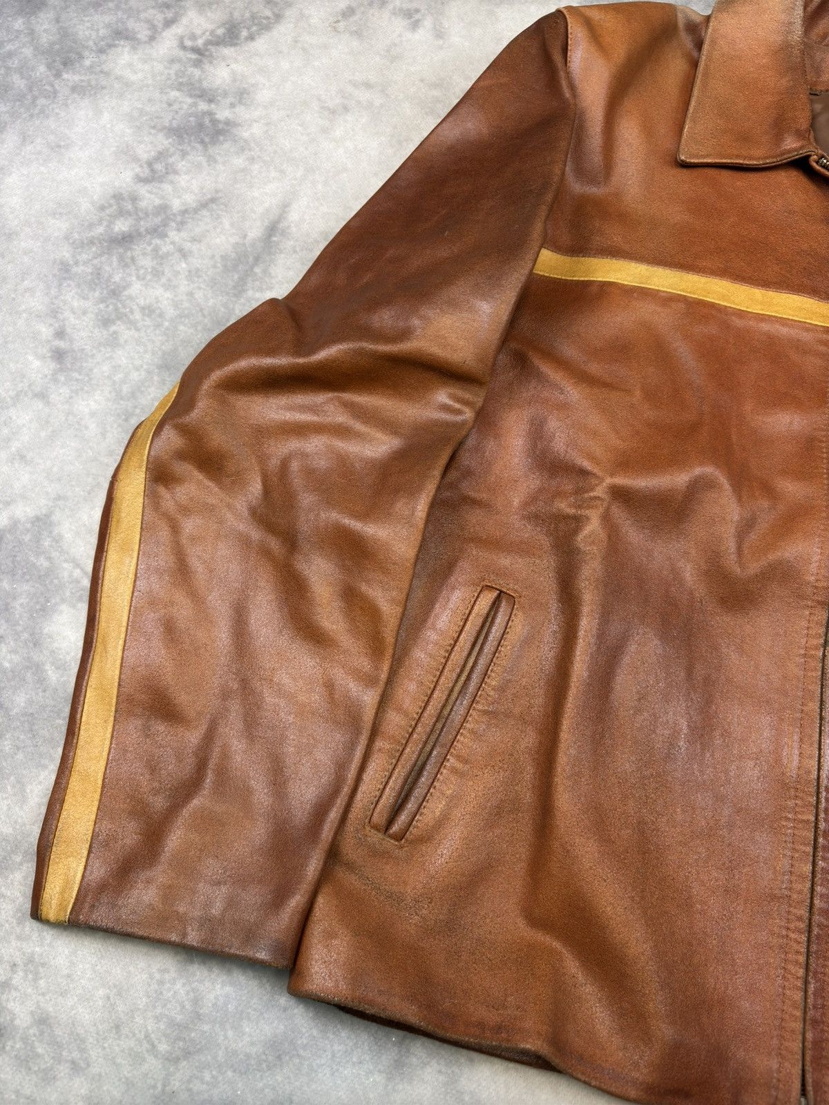 Other Vintage Brown Real Leather Jacket Old Money Detroit 90s Rare Size US L / EU 52-54 / 3 - 3 Thumbnail
