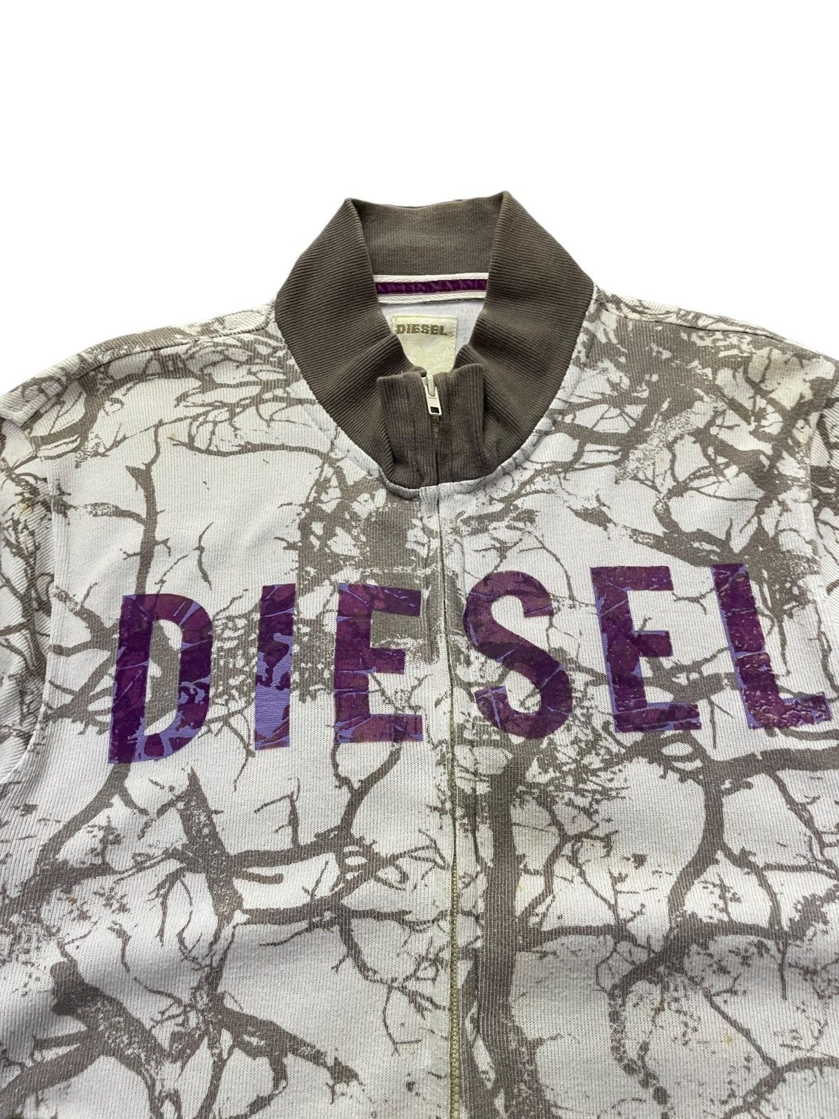 Diesel × Vintage Vintage Diesel AOP Tree Zip Up Cotton Jacket Size US L / EU 52-54 / 3 - 5 Thumbnail