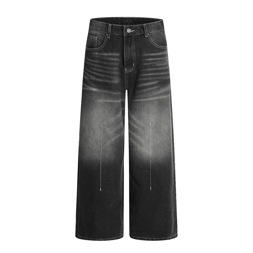 Japanese Brand × Vintage Men's trendy high street loose straight distressed jeans Size US 32 / EU 48 - 1 Thumbnail