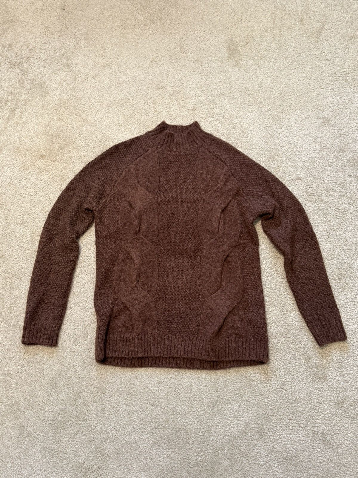 Zara Zara Cable-Knit Mock Neck Sweater Size US L / EU 52-54 / 3 - 1 Thumbnail
