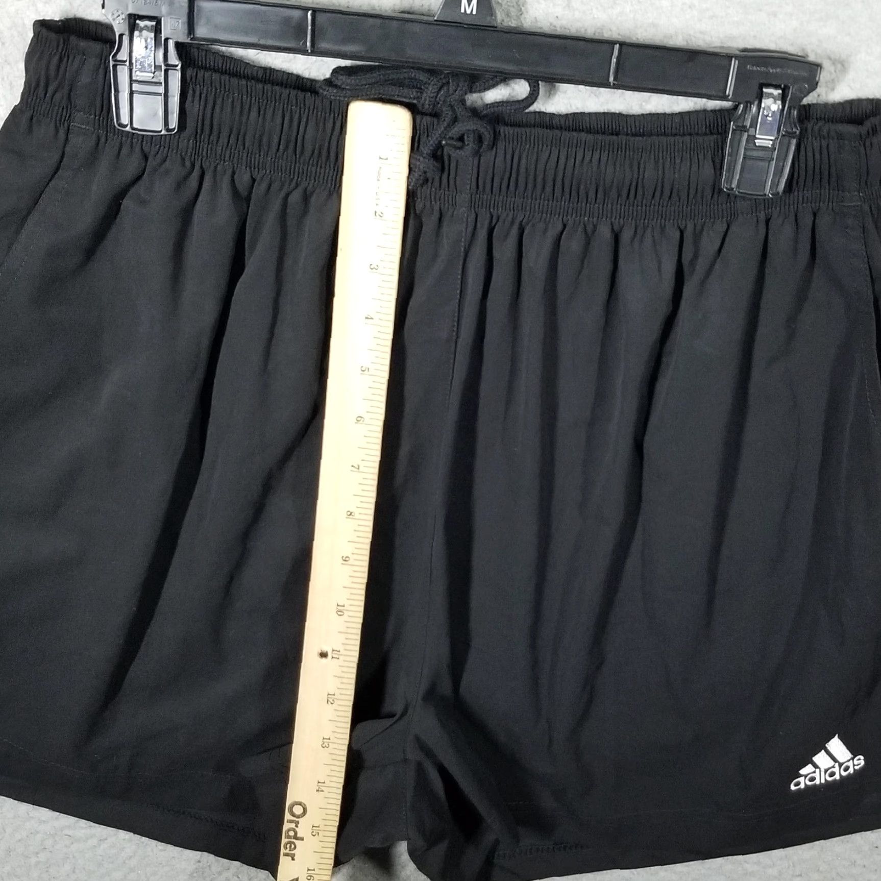Adidas Adidas Shorts Womens XL Black Tobago Training Logo Athletic Polyester Drawstring Size 40" / US 18 - 6 Thumbnail