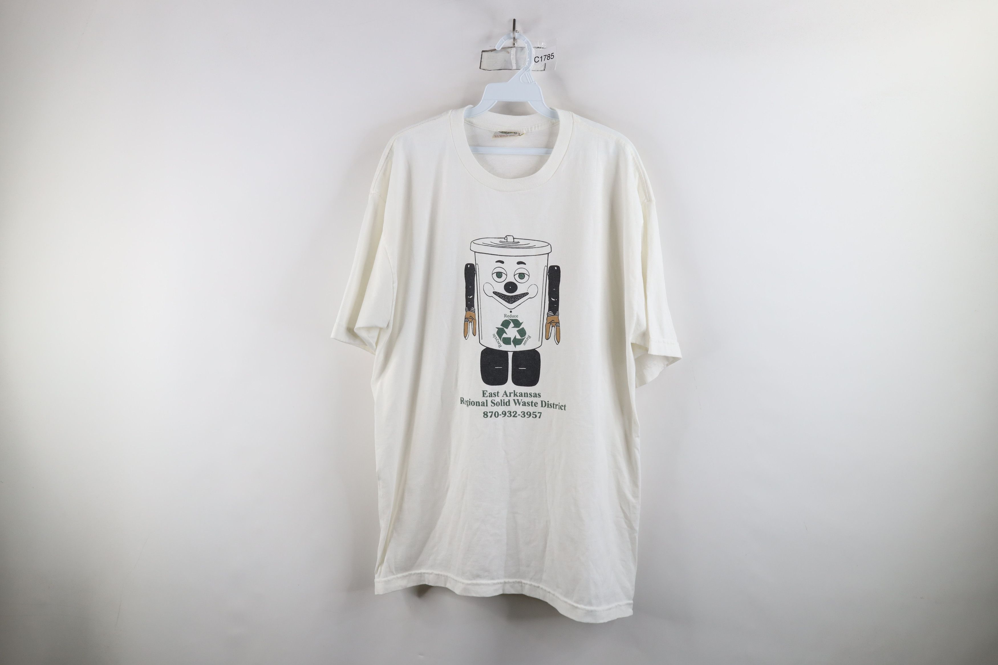 Vintage Vintage 90s Streetwear Recycling Trash T-Shirt White USA Size US XL / EU 56 / 4 - 1 Thumbnail