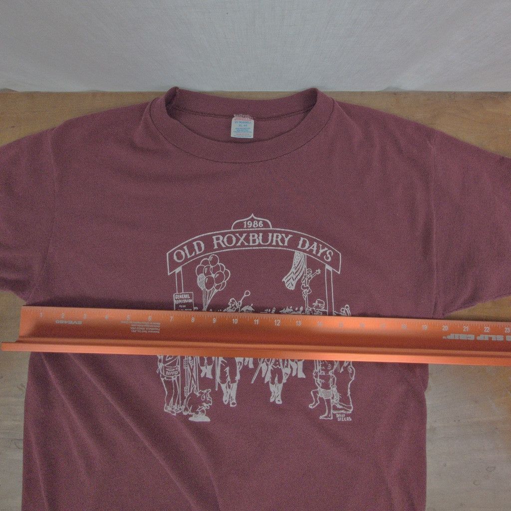 Jerzees × Vintage 1986 Dated Old Roxbury (CT) Days Crimson T-Shirt USA Made Size US XL / EU 56 / 4 - 5 Thumbnail