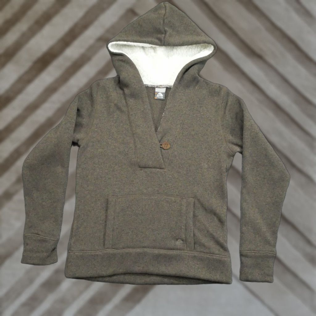 Nike VINTAGE Nike ACG Hoodie Womens Large Brown Pullover Sherpa Hood Y2K Size L / US 10 / IT 46 - 1 Thumbnail