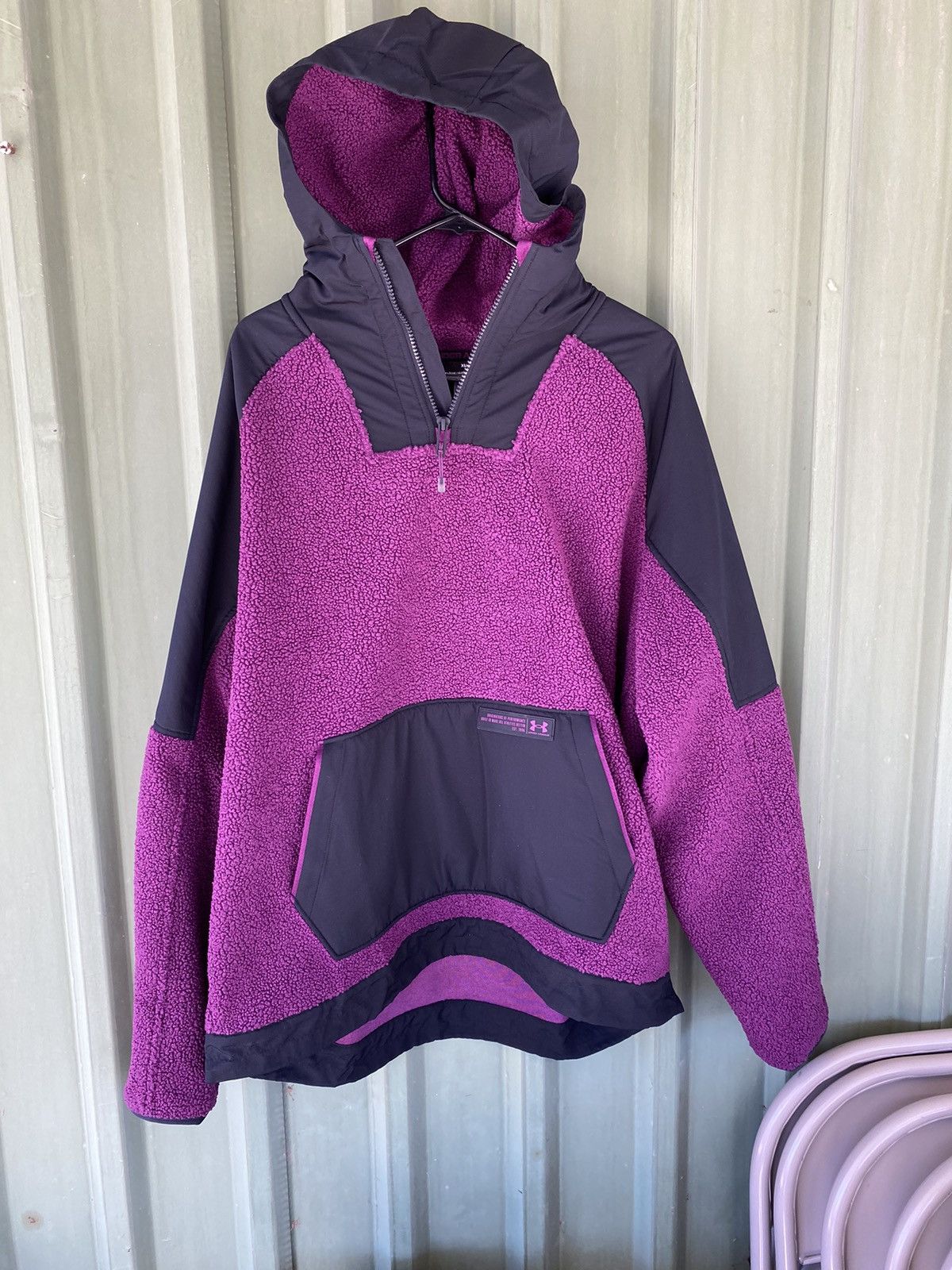 Image of Under Armour Under Armor Mission Anorak Pullover 1/4 Zip in Black Purple, Men's (Size XL)