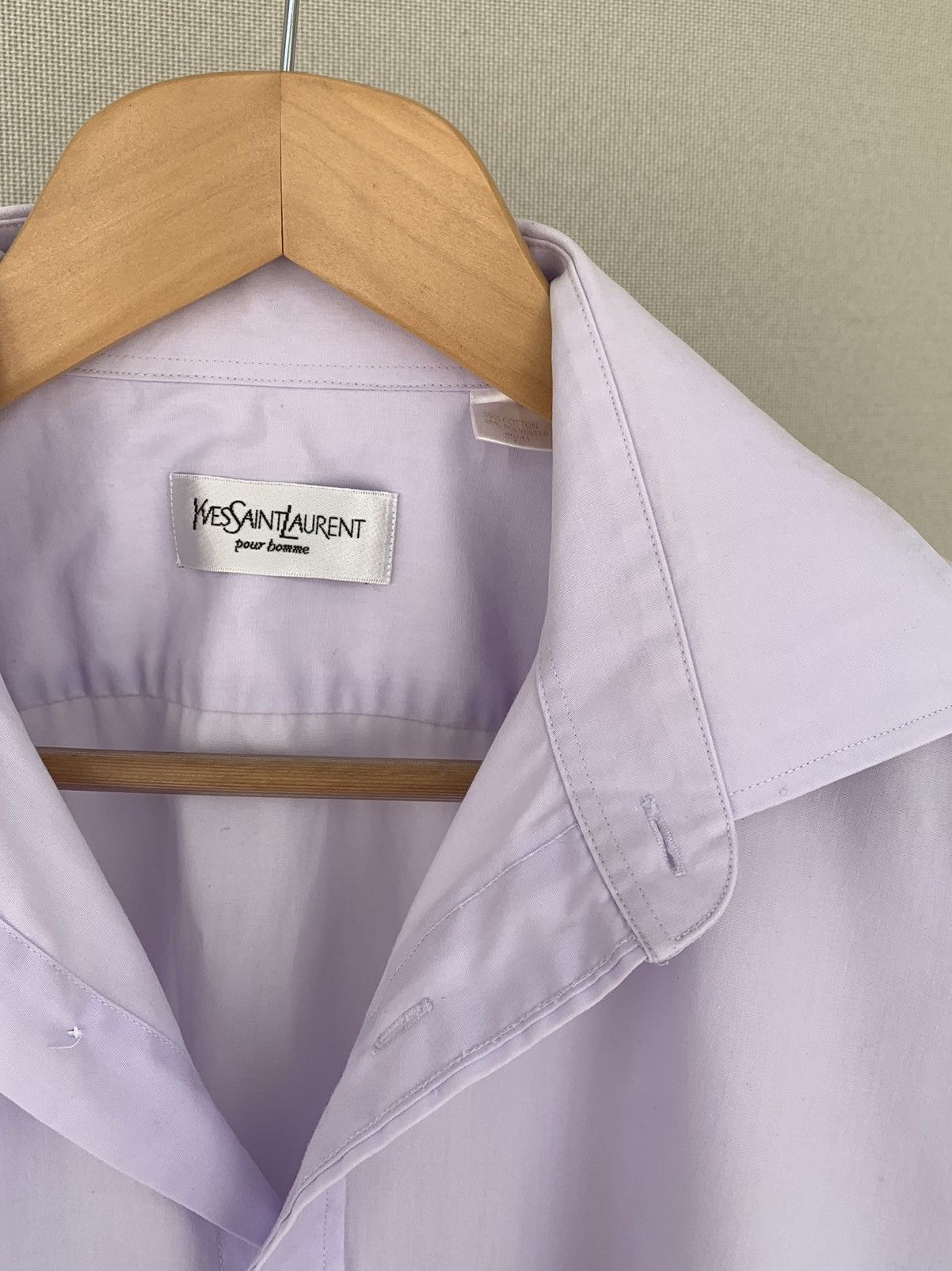 Yves Saint Laurent Yves Saint Laurent Vintage Button Shirt Light Purple Size L Size US L / EU 52-54 / 3 - 7 Thumbnail