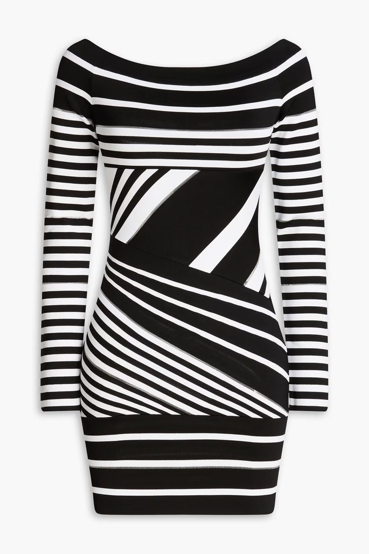 Balmain o1y0525 Mini Dress in Black/White Size S / US 4 / IT 40 - 1 Thumbnail