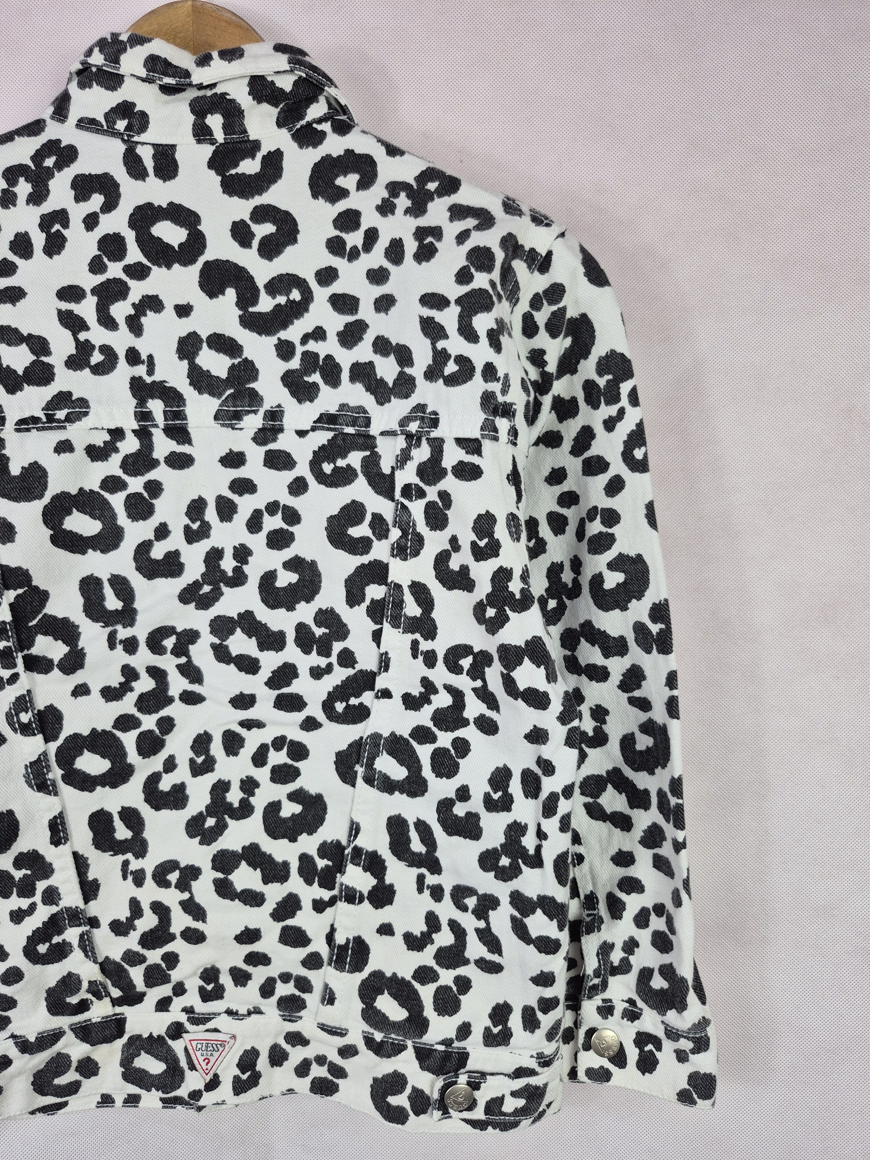 Guess 🔥 Vintage Baby Guess Leopard Print Denim Jacket Size XXS / US 00 / IT 34 - 9 Thumbnail