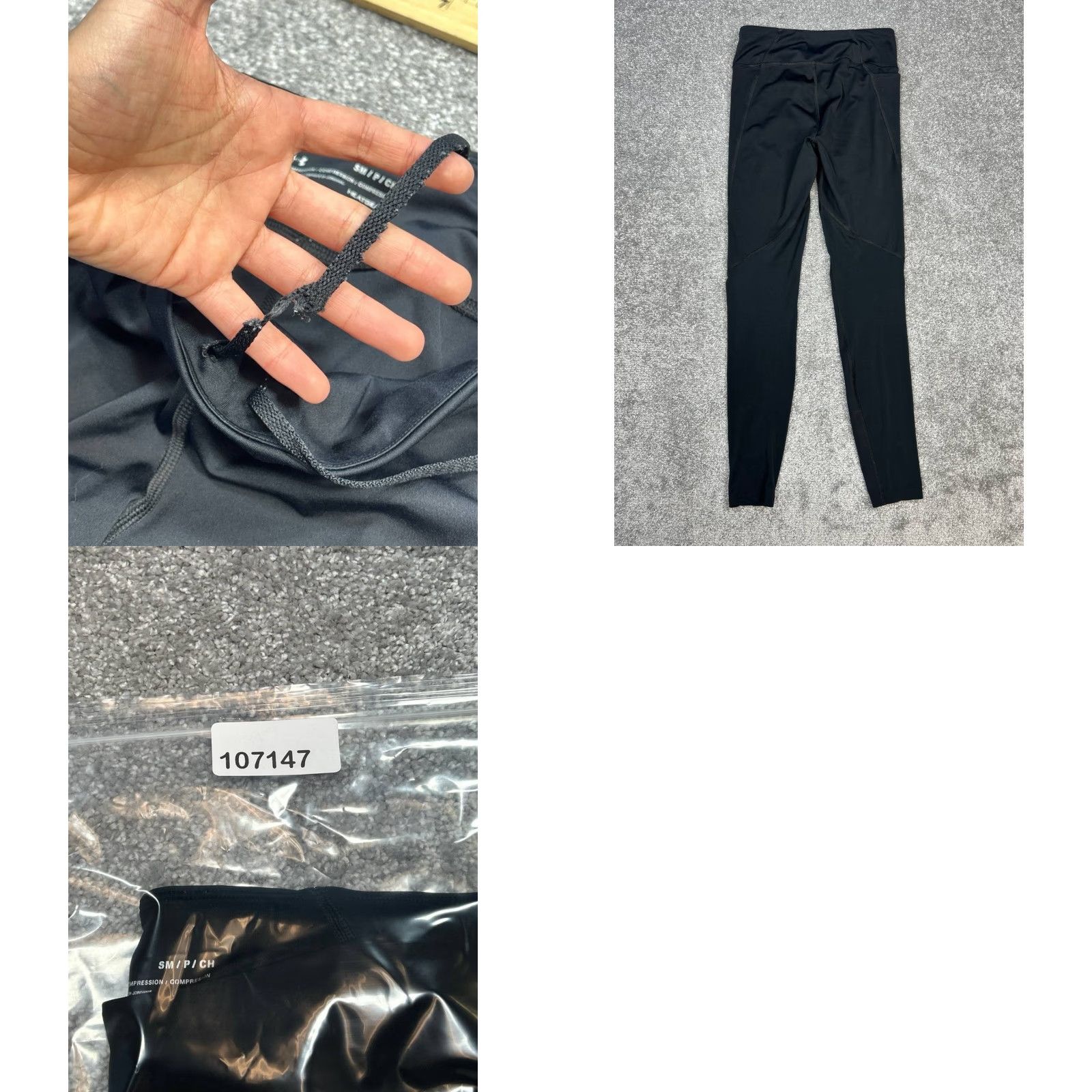 Under Armour Under Armour Leggings Women SM Black Logo Mid Rise Drawstring Womens Size 28" / US 6 / IT 42 - 8 Thumbnail