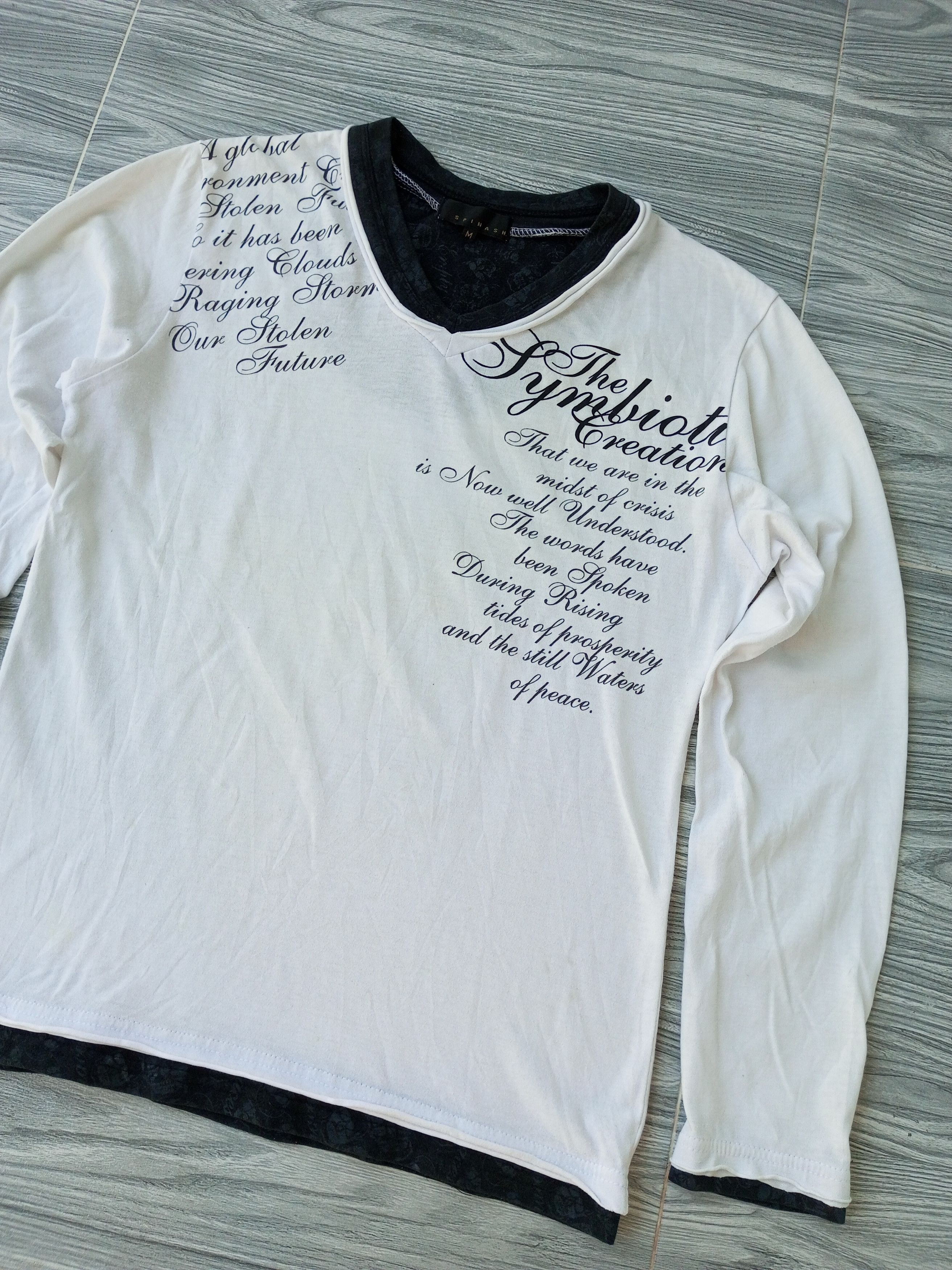 Japanese Brand Japanese Brand Spinash Double Layer Poem T-Shirt Size US M / EU 48-50 / 2 - 2 Thumbnail